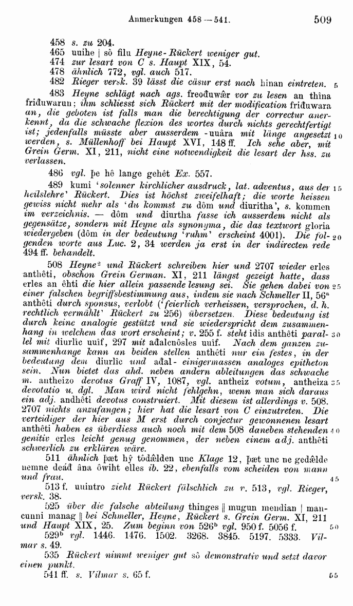 HELIAND herausgegeben von Eduard Sievers (1878) p.  509.