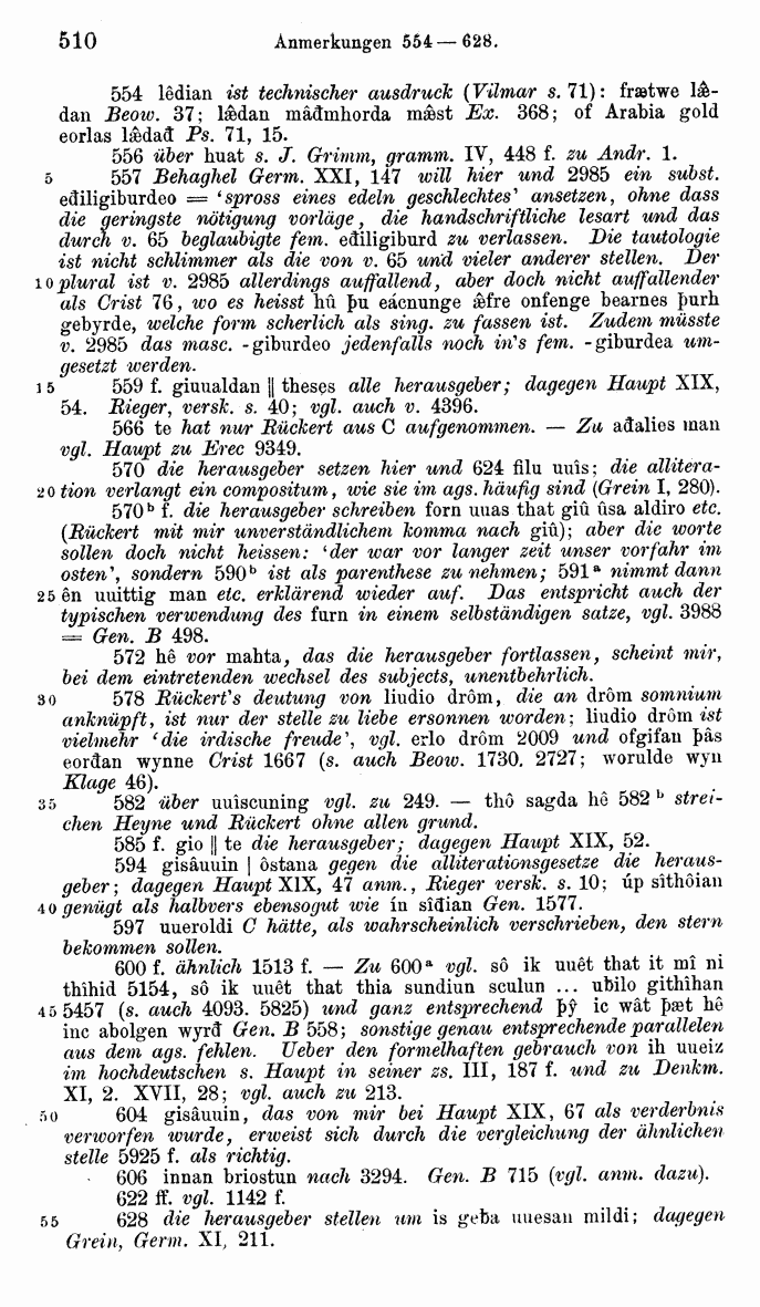 HELIAND herausgegeben von Eduard Sievers (1878) p.  510.
