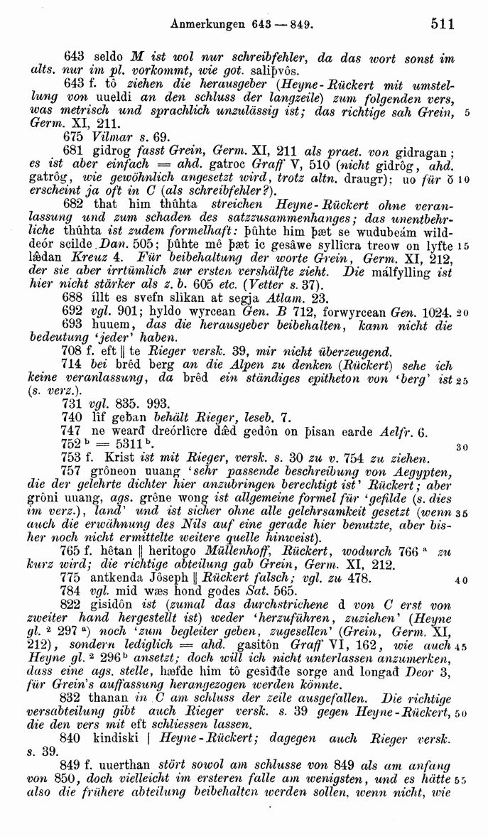 HELIAND herausgegeben von Eduard Sievers (1878) p.  511.