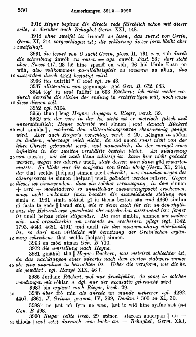 HELIAND herausgegeben von Eduard Sievers (1878) p.  530.