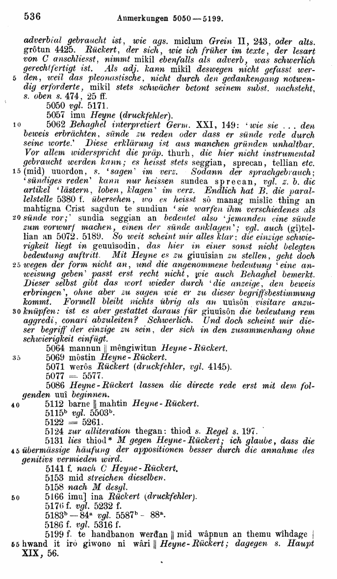 HELIAND herausgegeben von Eduard Sievers (1878) p.  536.
