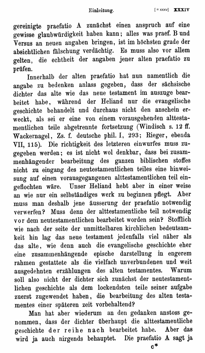 HELIAND herausgegeben von Eduard Sievers (1878) p.  xxxv.