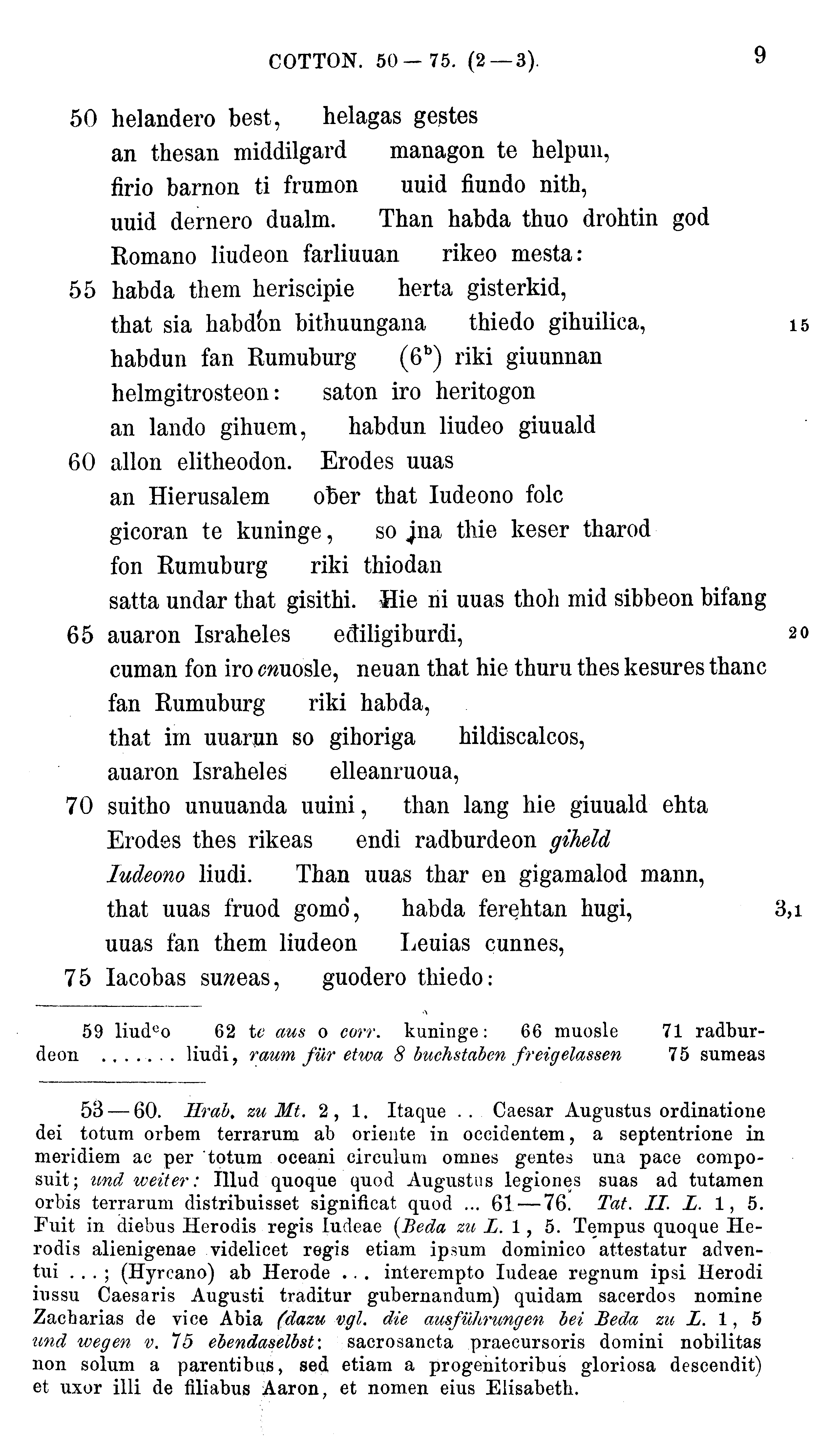 facsimile image (Sievers 1878, p. 9)