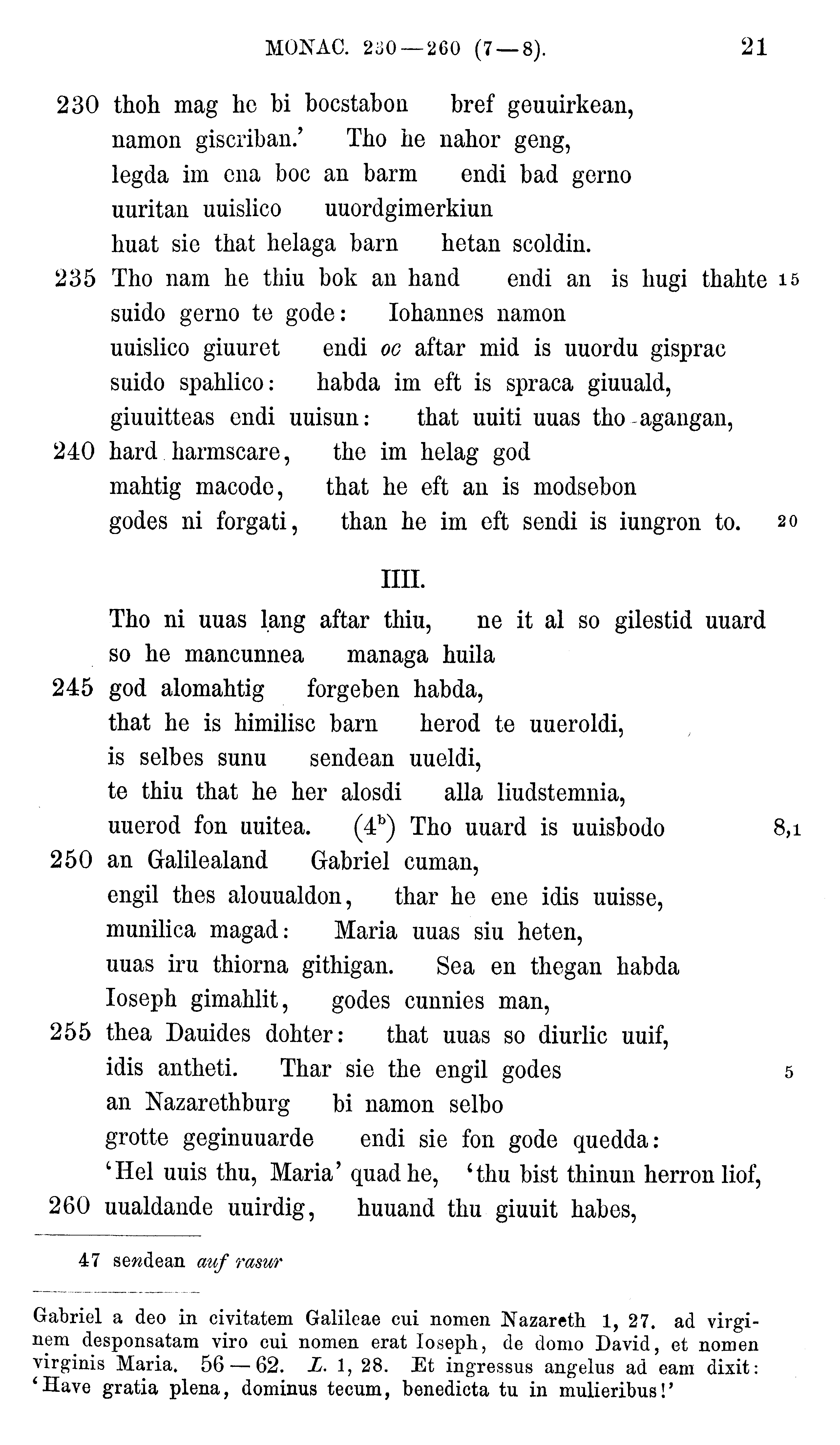 facsimile image (Sievers 1878, p. 21)