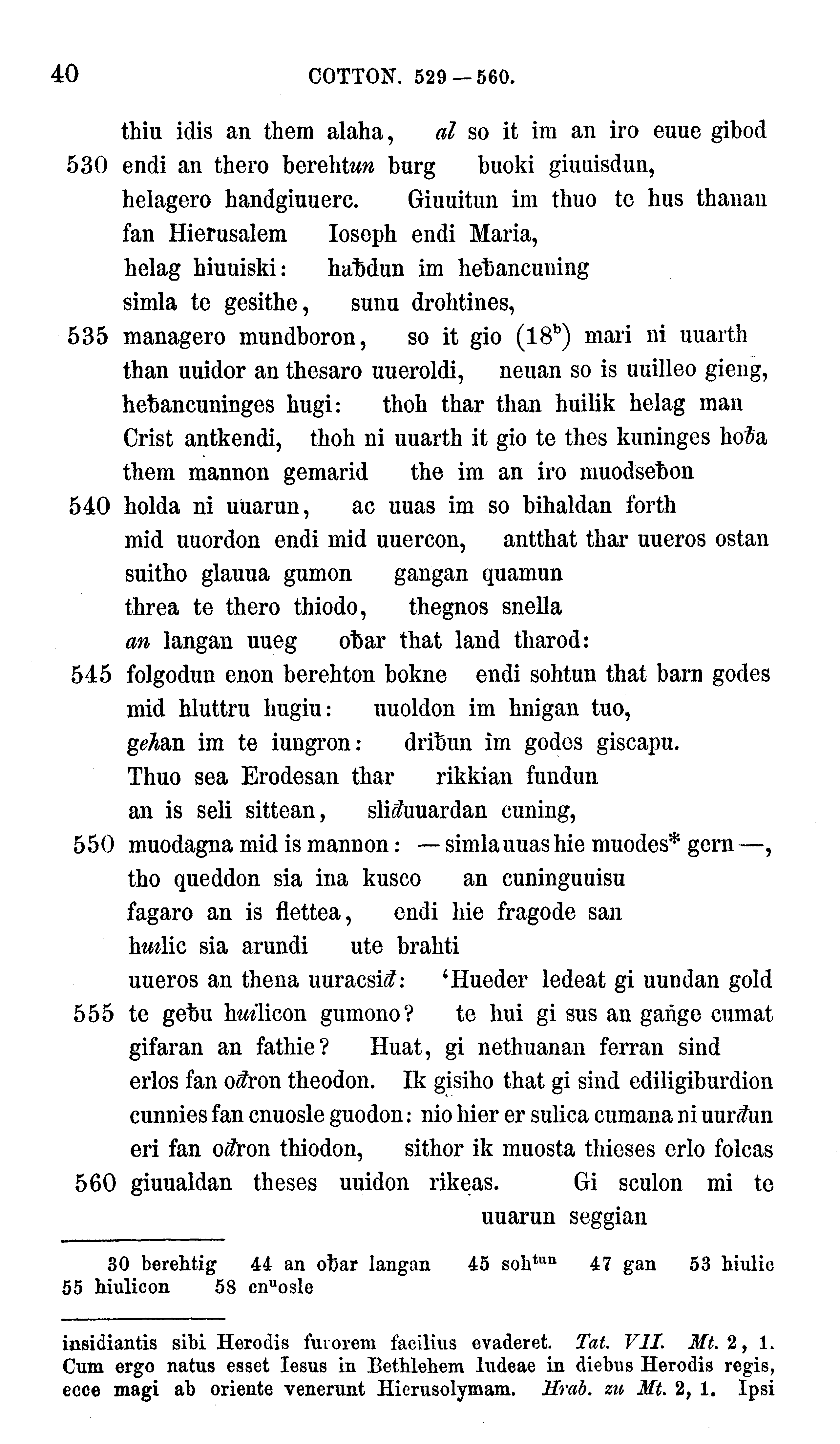 facsimile image (Sievers 1878, p. 40)