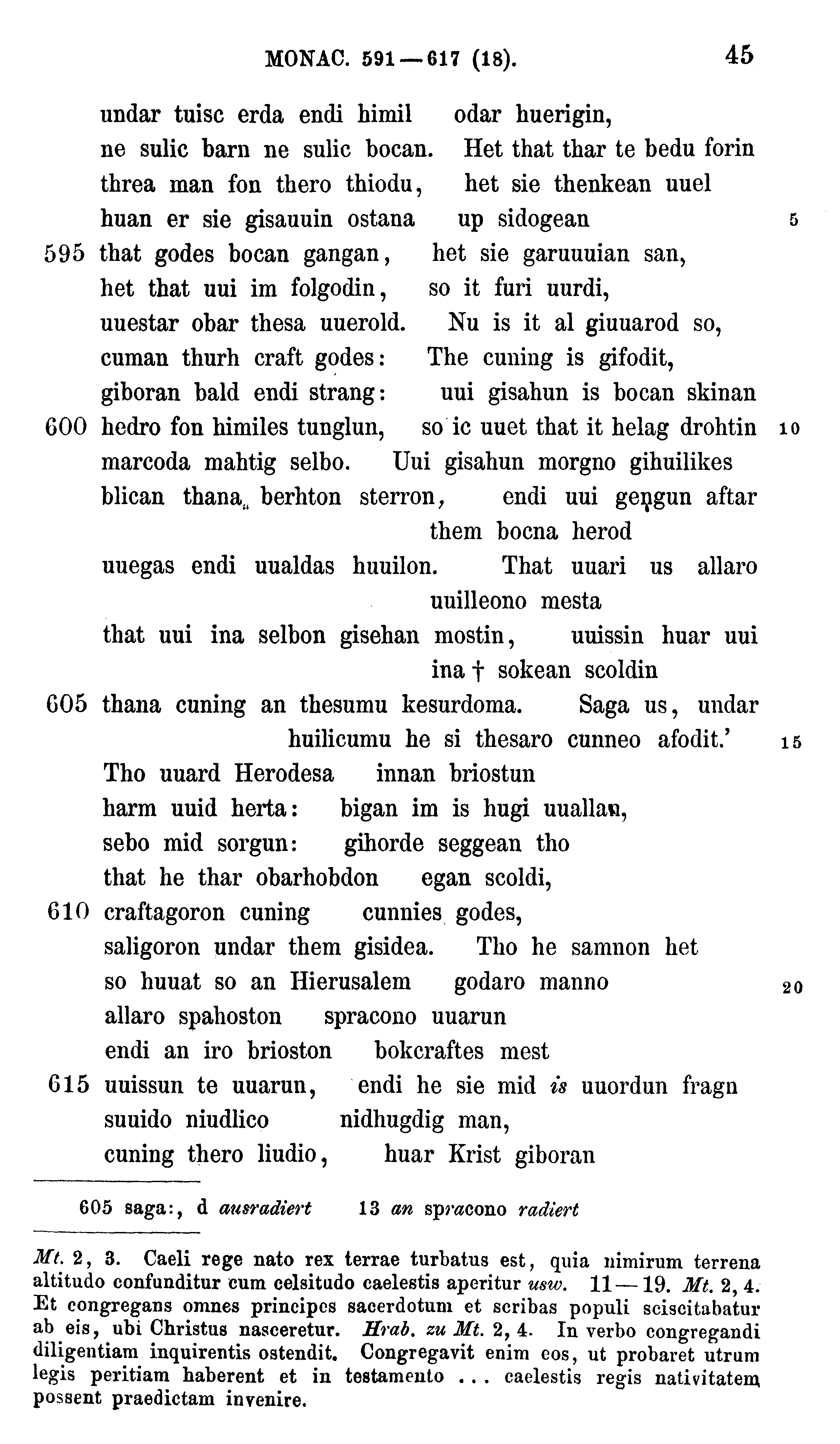 facsimile image (Sievers 1878, p. 45)