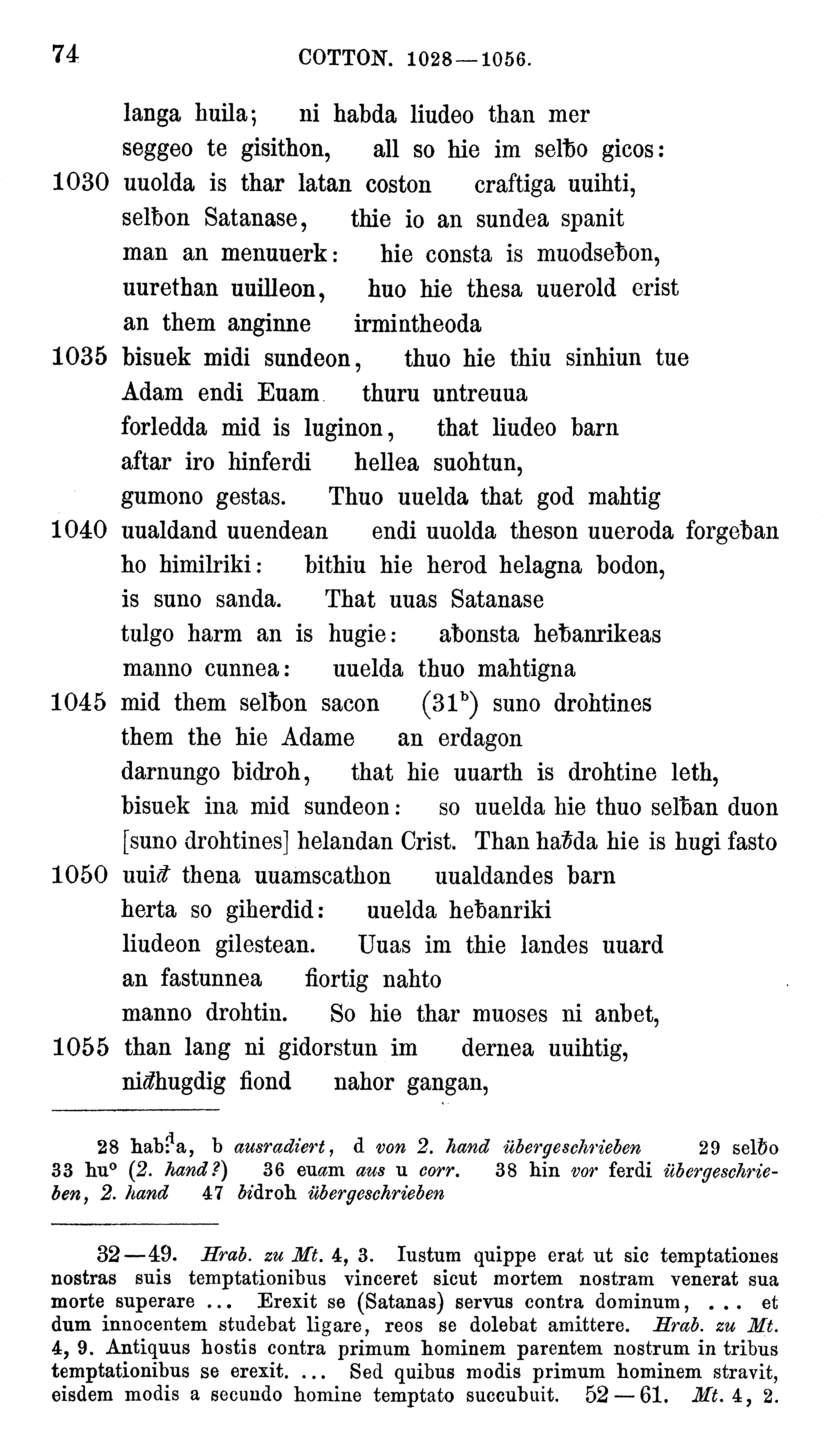 facsimile image (Sievers 1878, p. 74)