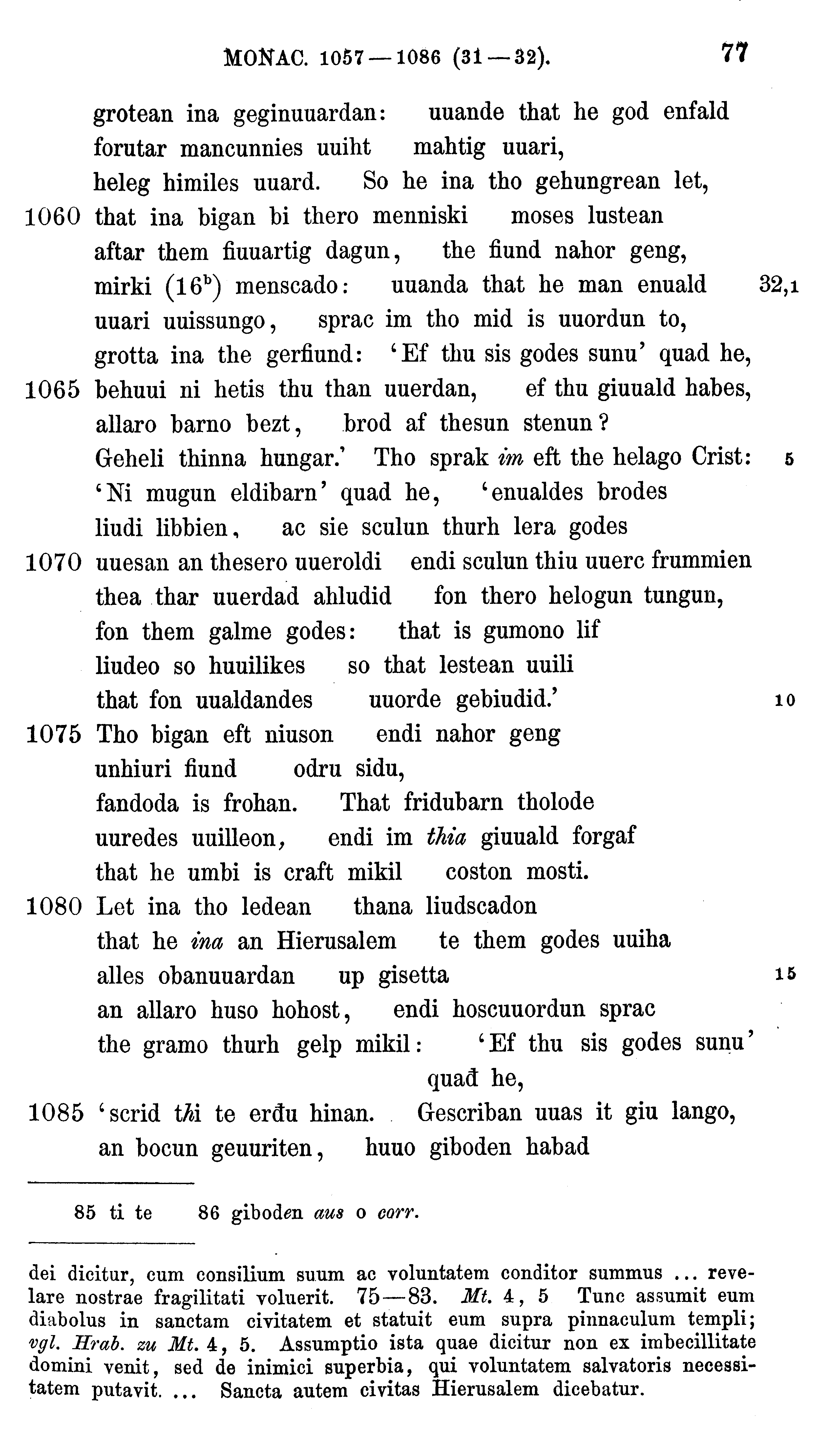 facsimile image (Sievers 1878, p. 77)