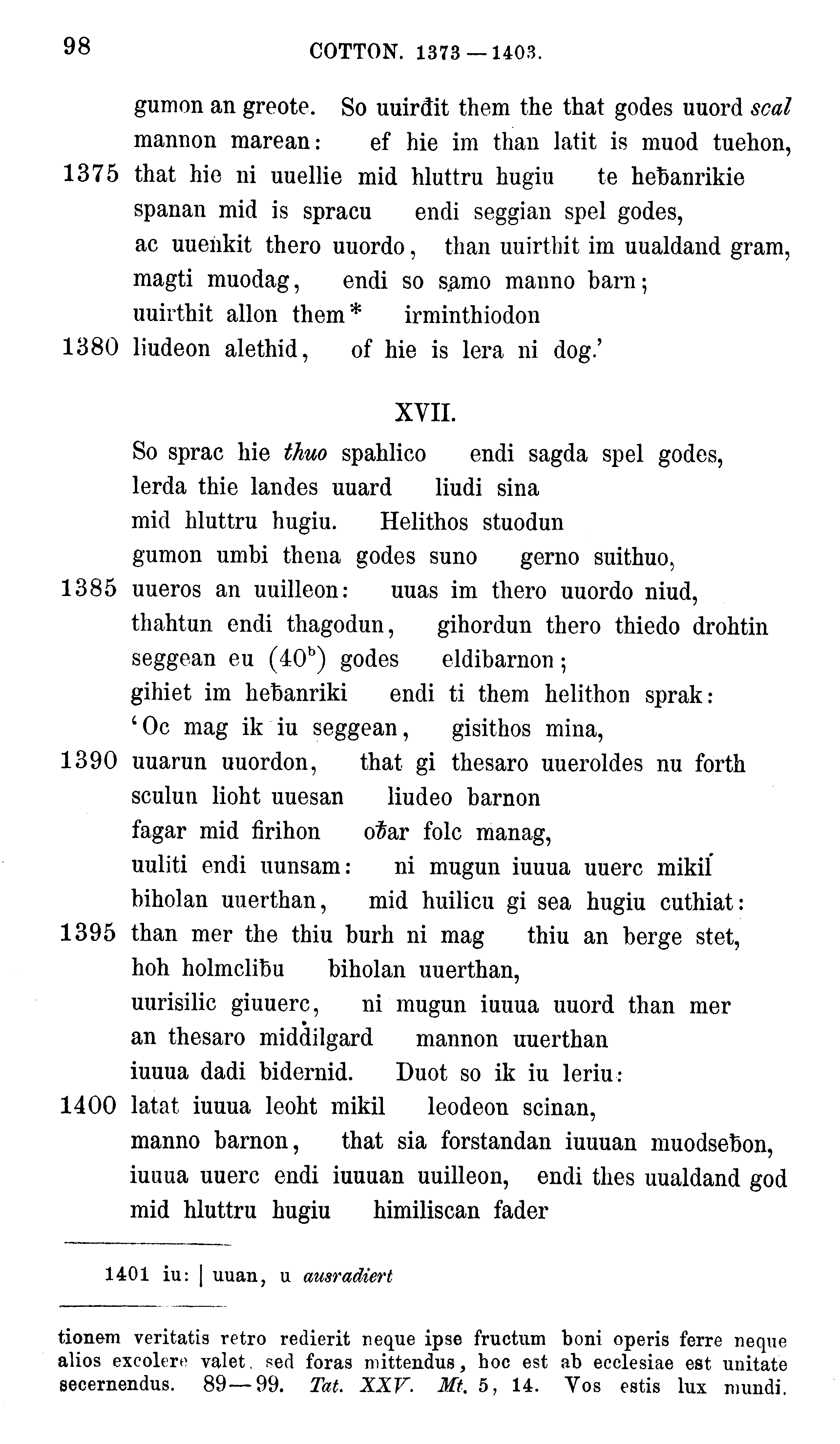 facsimile image (Sievers 1878, p. 98)