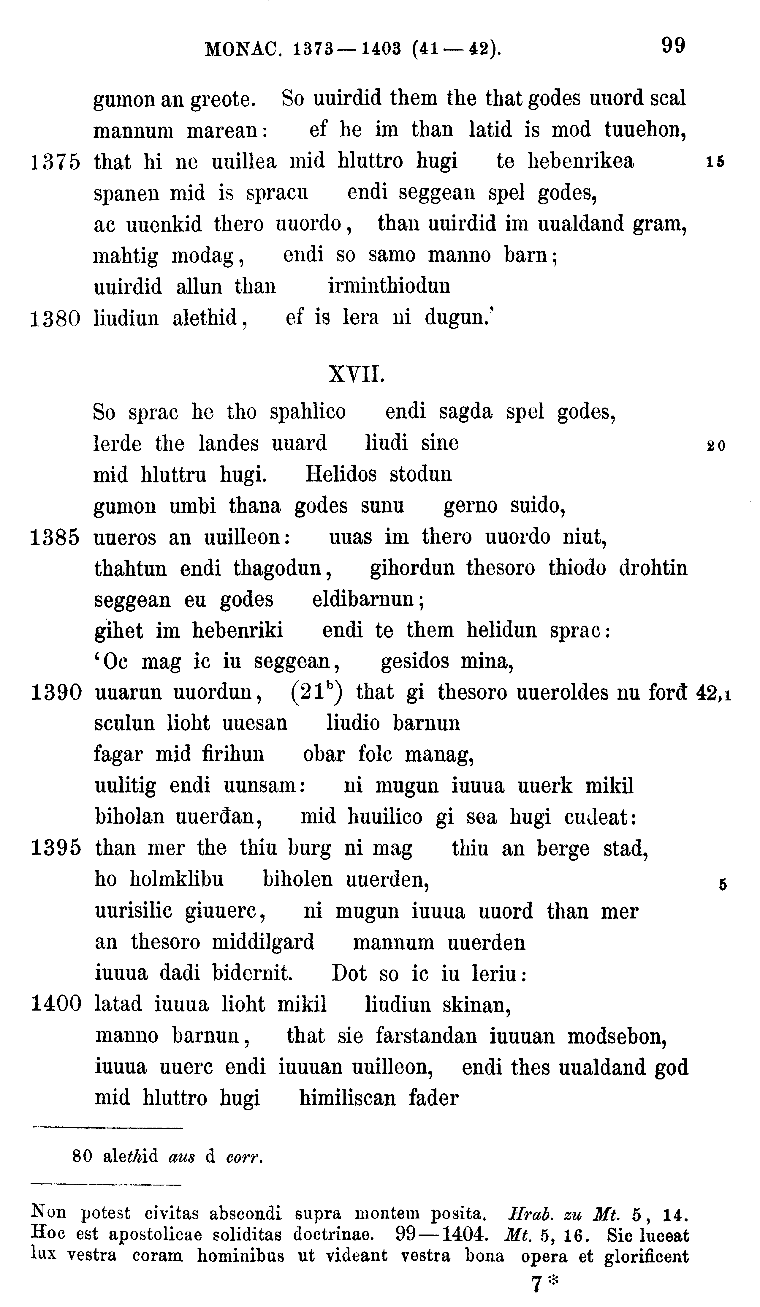 facsimile image (Sievers 1878, p. 99)