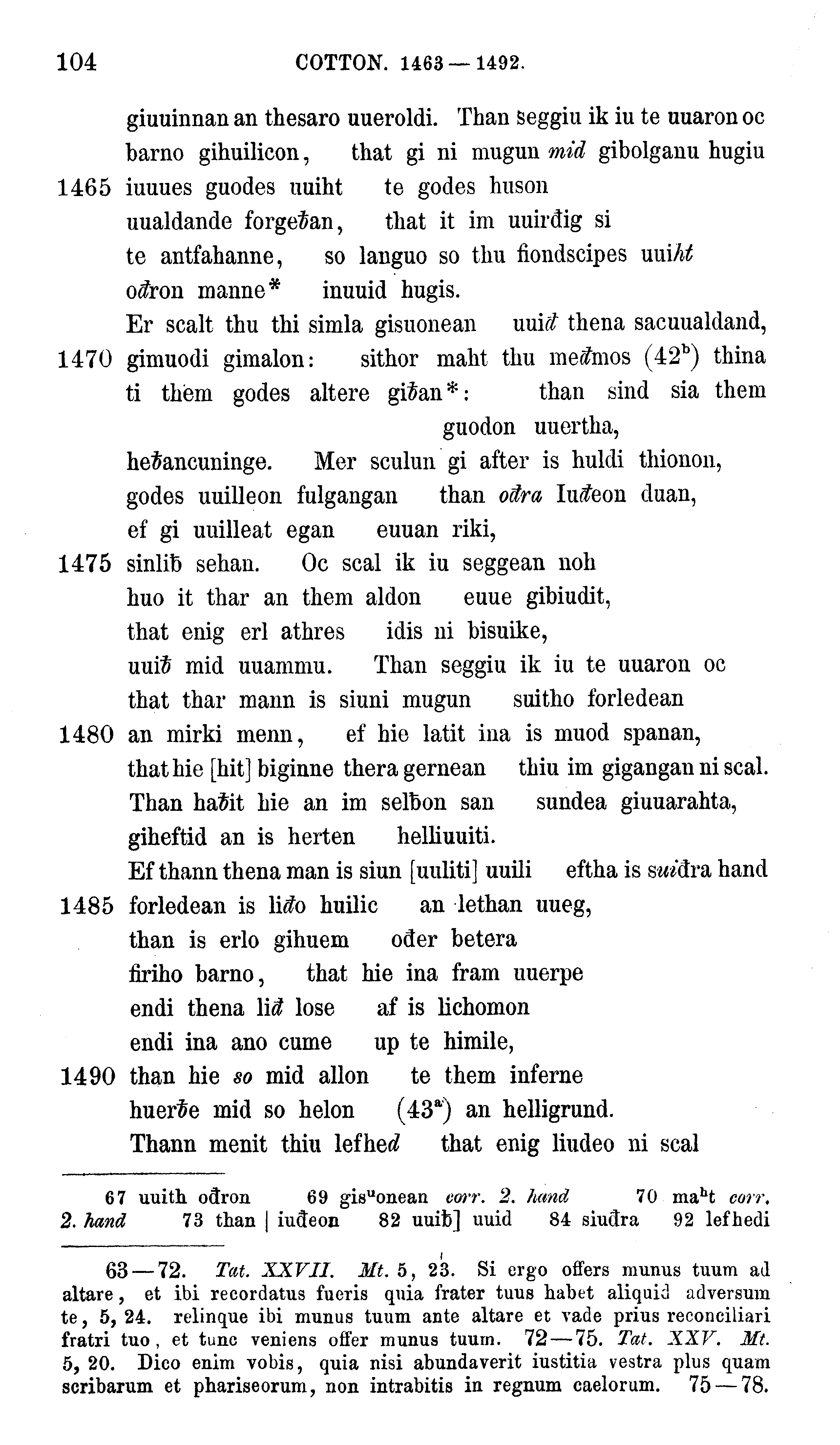 facsimile image (Sievers 1878, p. 104)