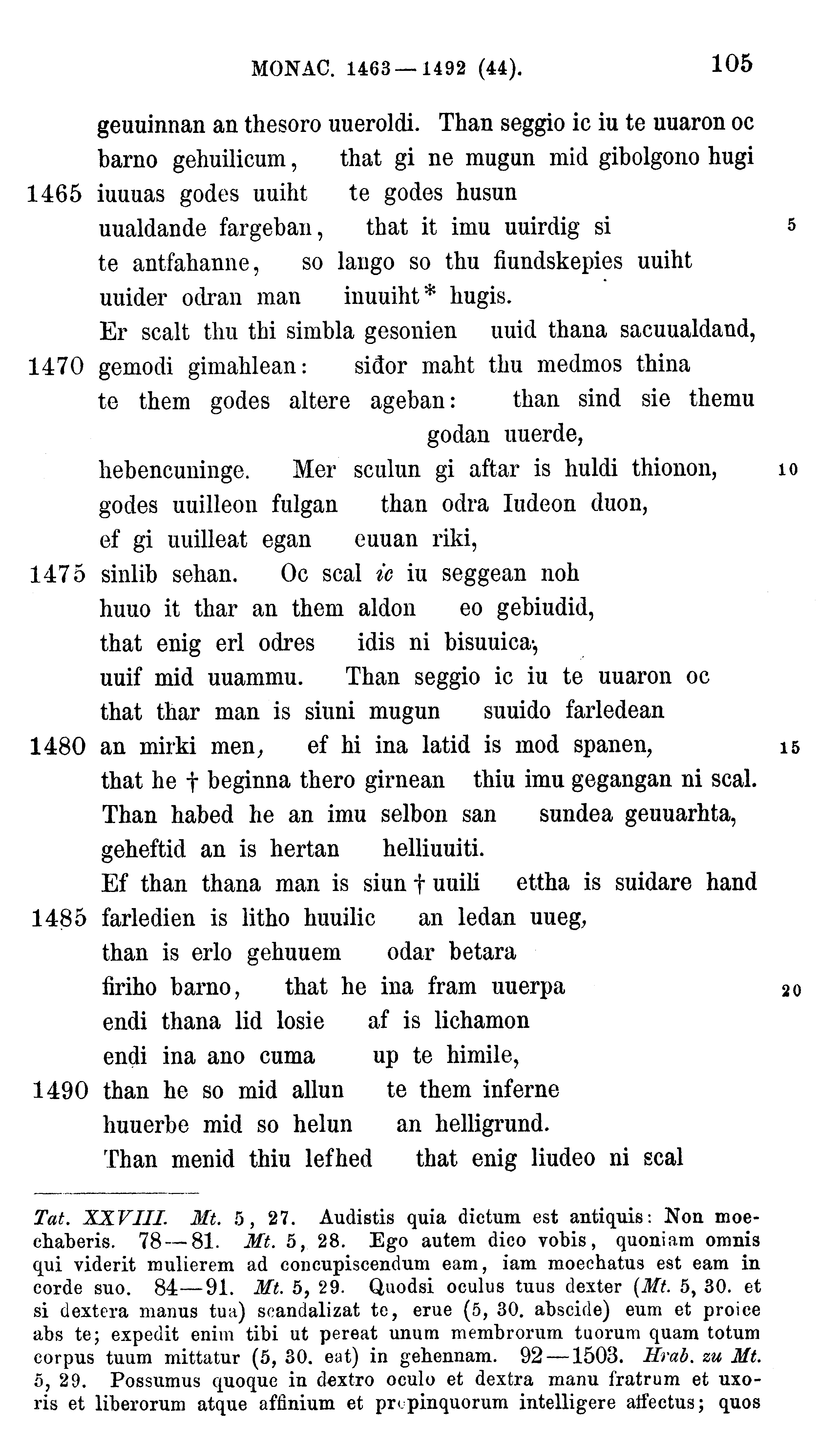 facsimile image (Sievers 1878, p. 105)