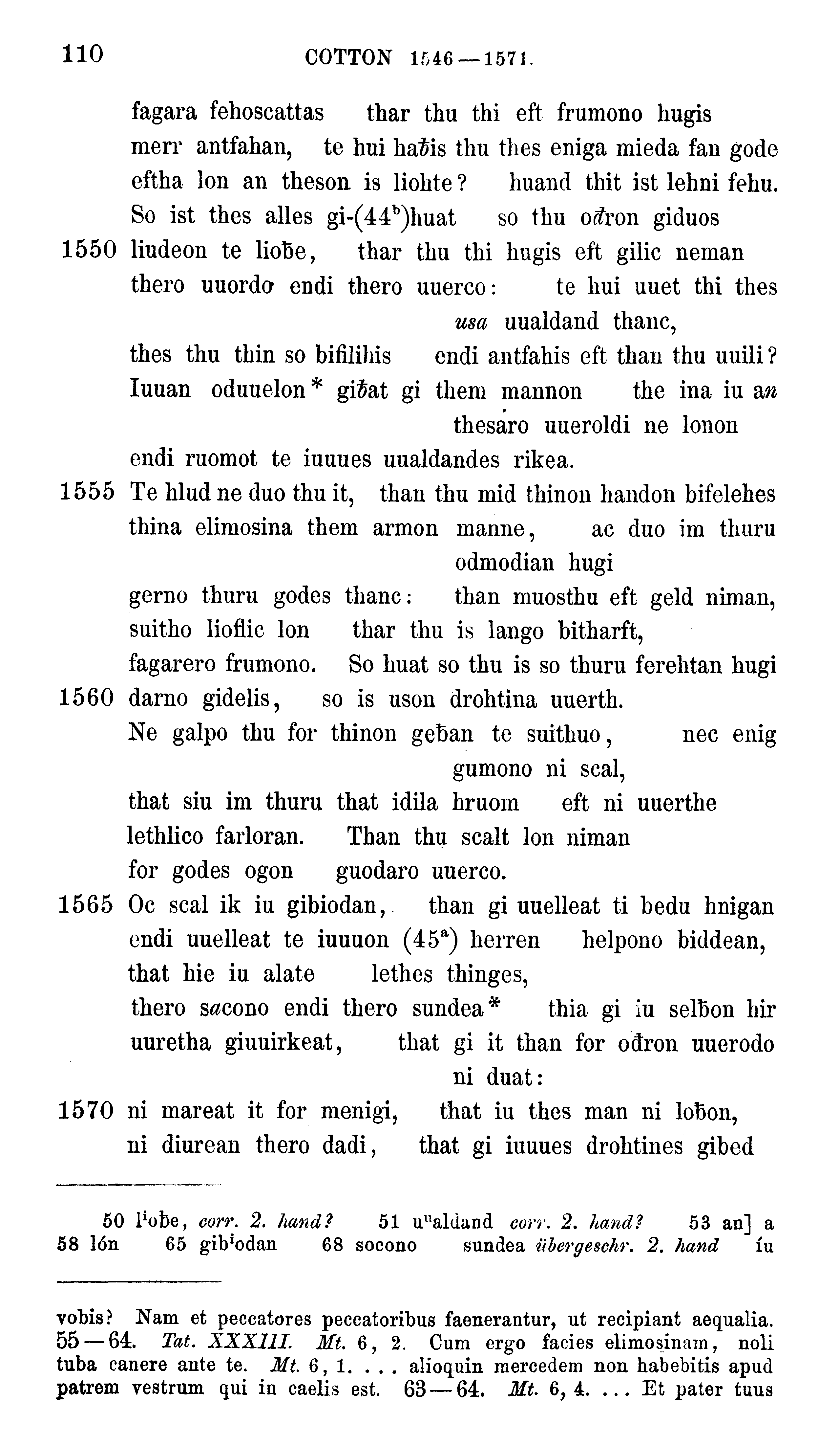 facsimile image (Sievers 1878, p. 110)