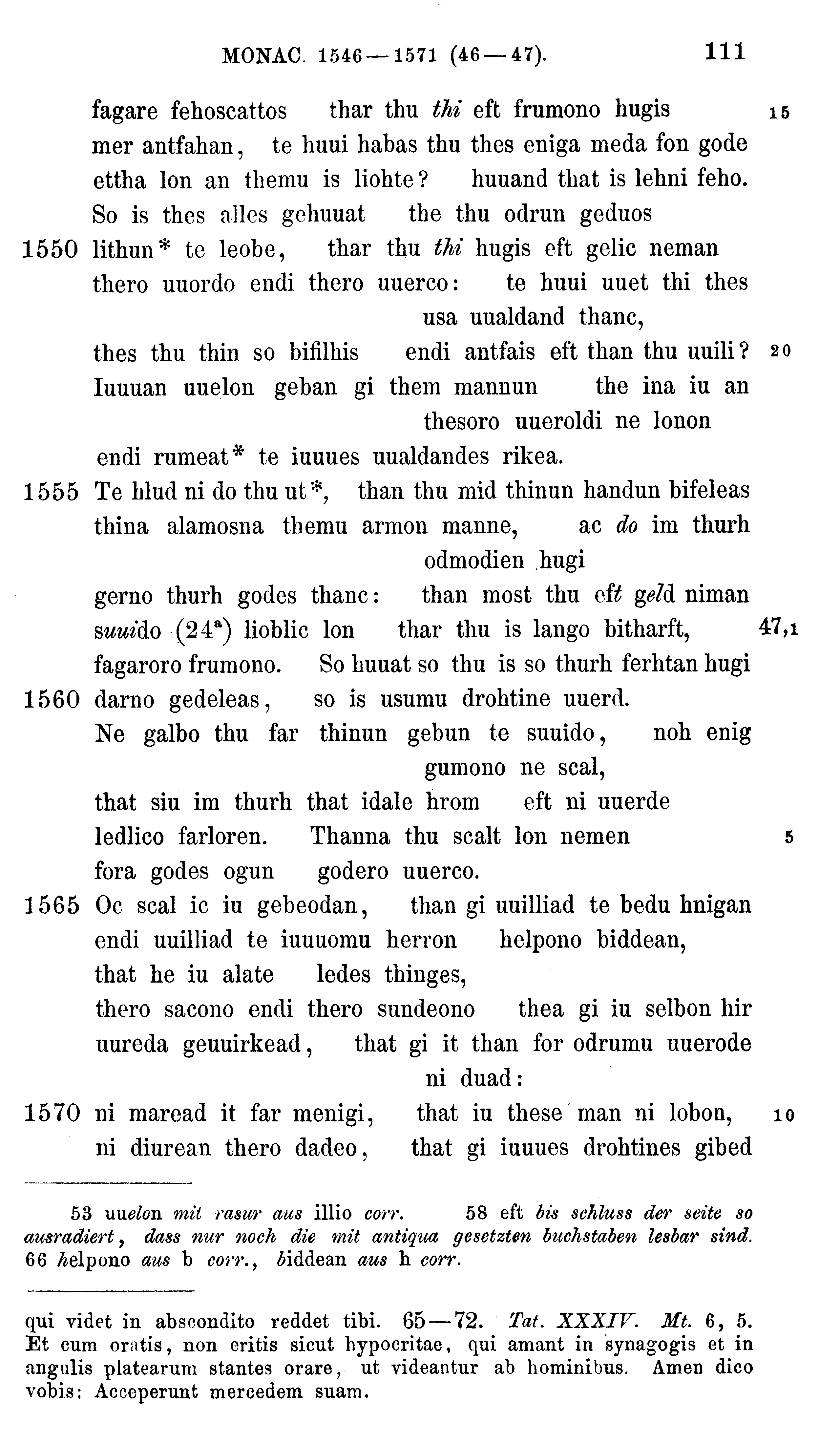 facsimile image (Sievers 1878, p. 111)