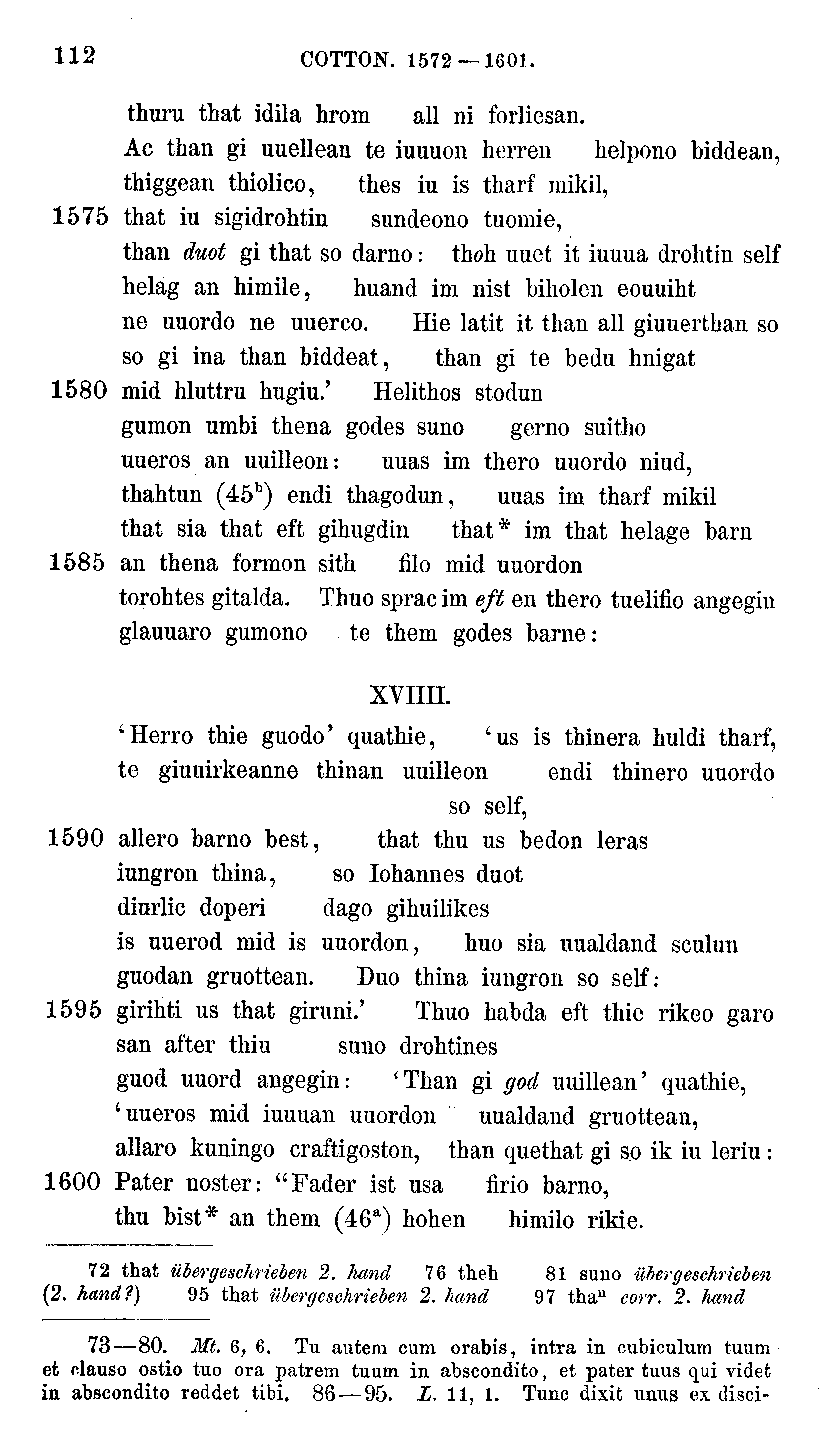 facsimile image (Sievers 1878, p. 112)