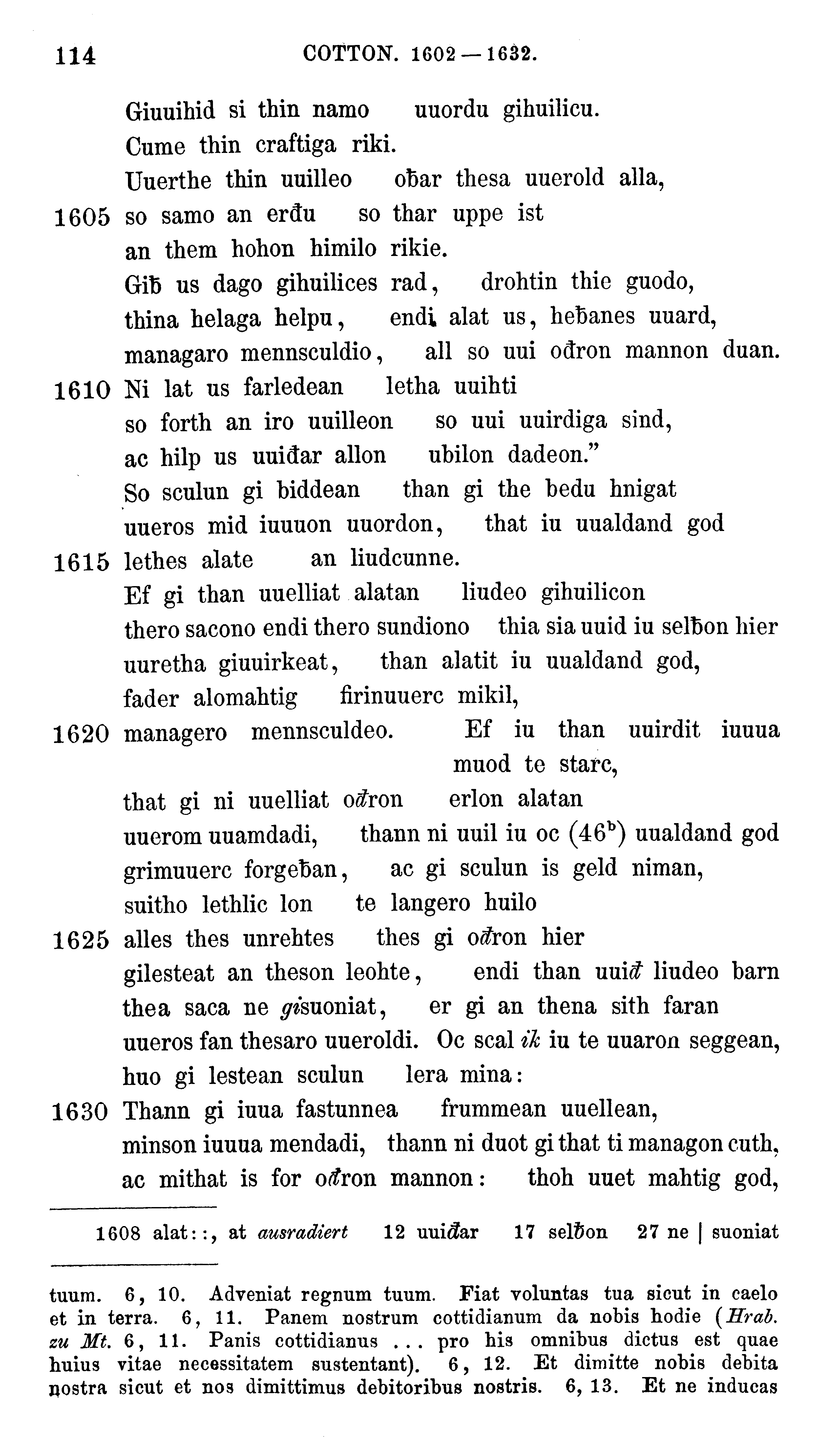 facsimile image (Sievers 1878, p. 114)