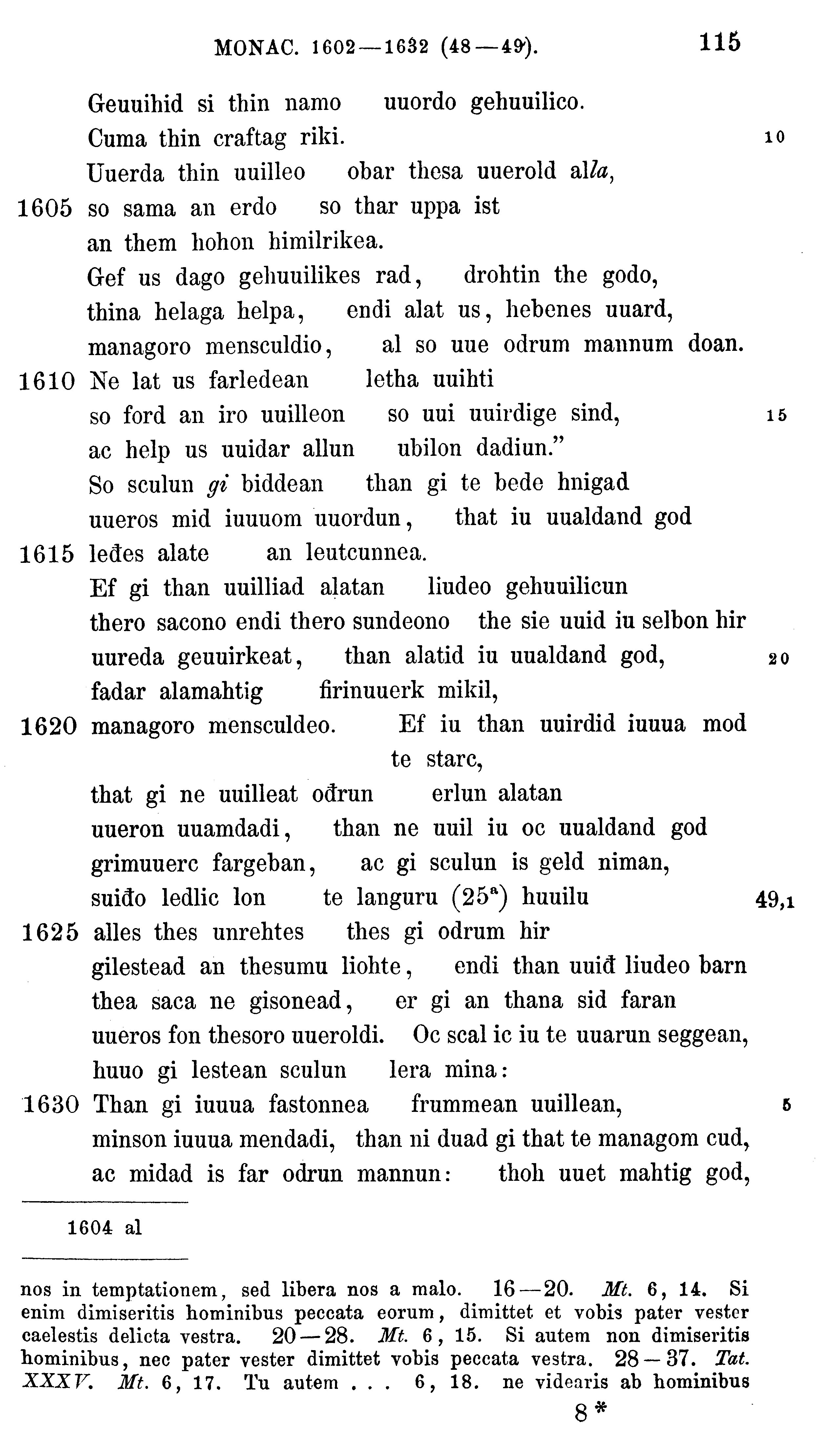 facsimile image (Sievers 1878, p. 115)