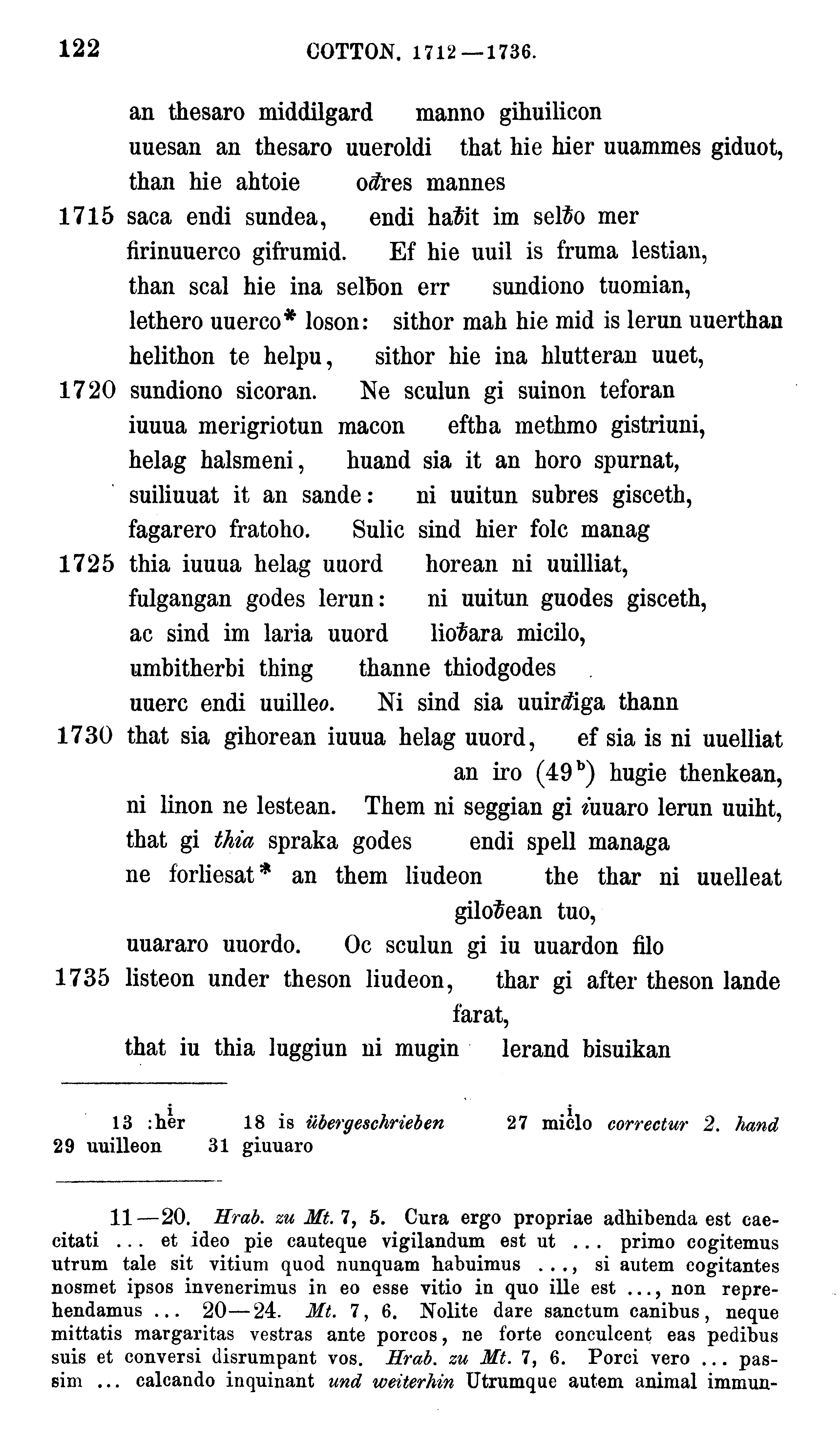 facsimile image (Sievers 1878, p. 122)