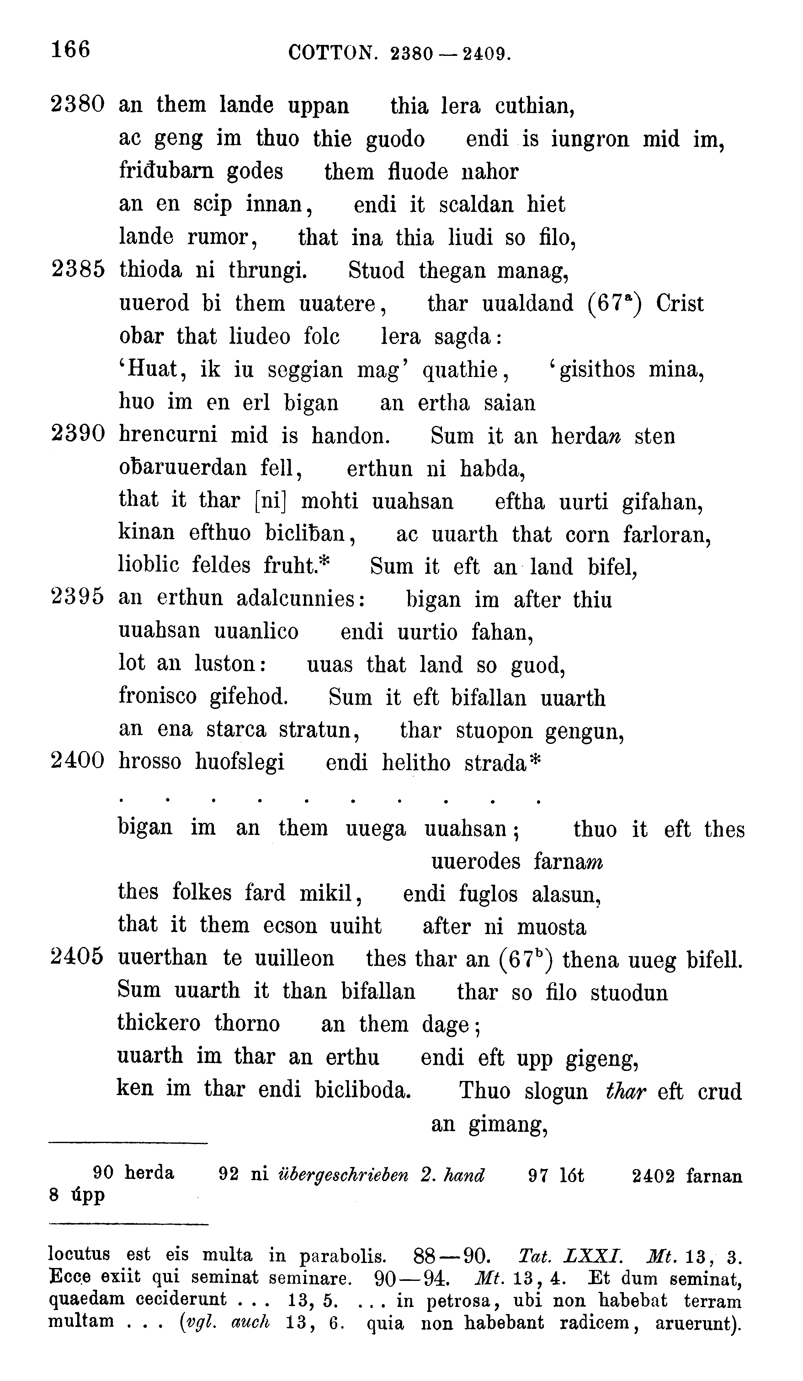 facsimile image (Sievers 1878, p. 166)