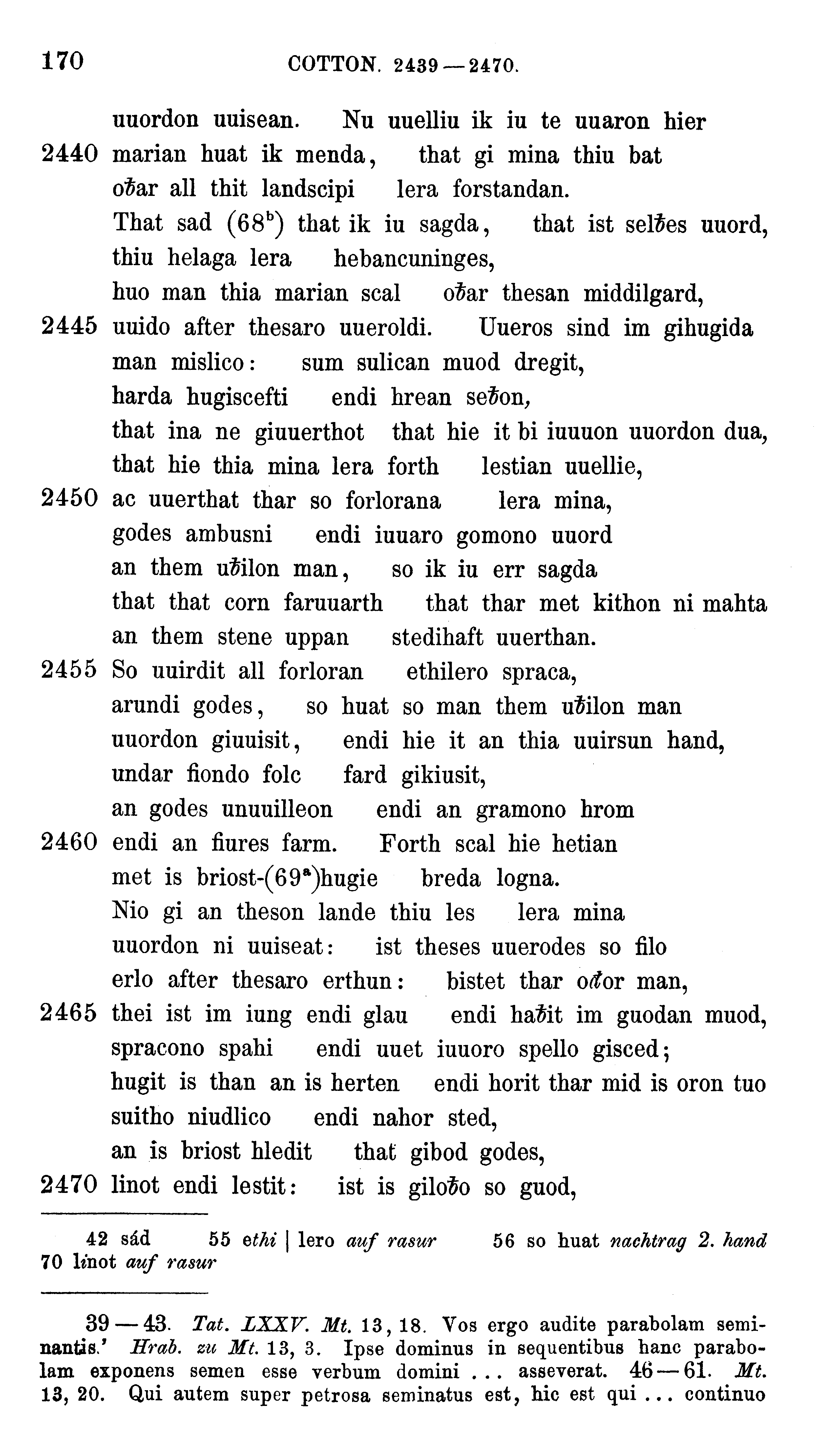 facsimile image (Sievers 1878, p. 170)