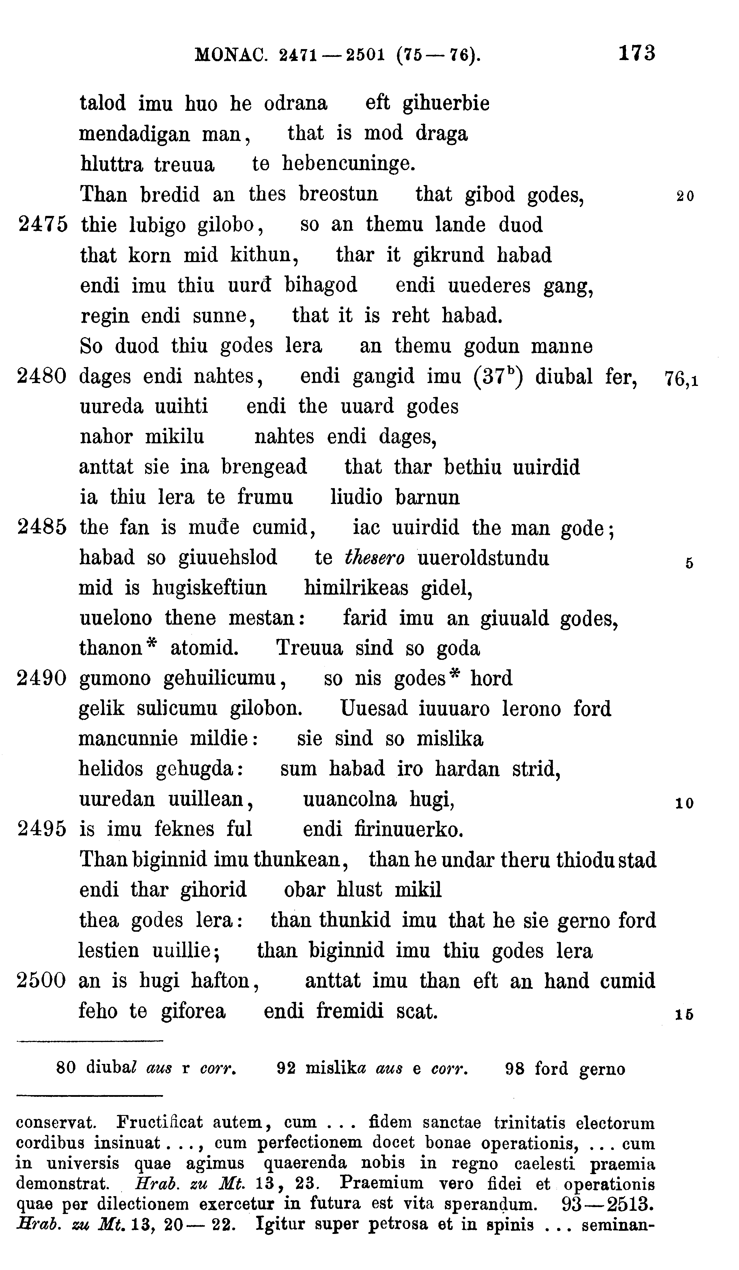 facsimile image (Sievers 1878, p. 173)