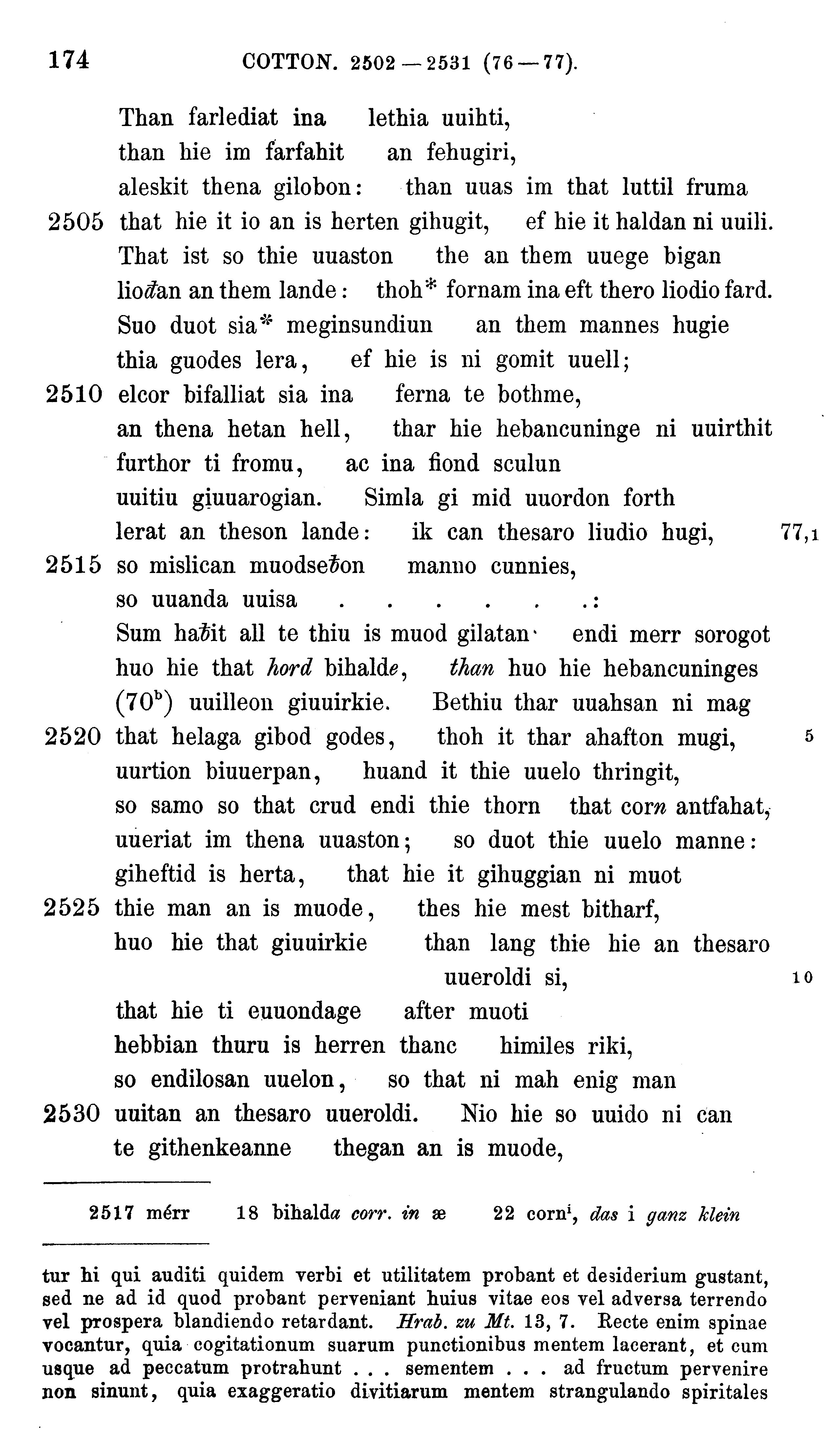 facsimile image (Sievers 1878, p. 174)