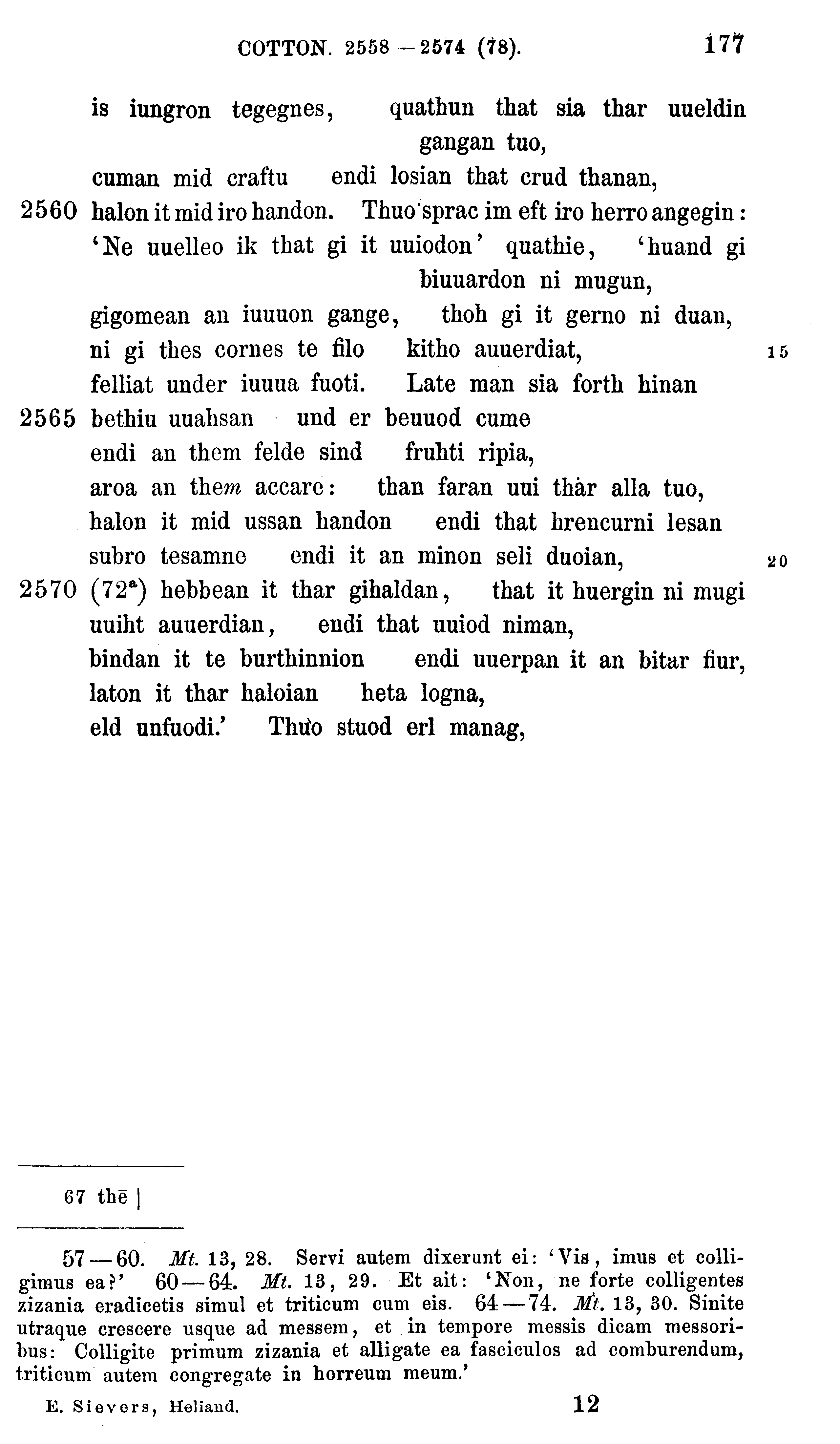 facsimile image (Sievers 1878, p. 177)