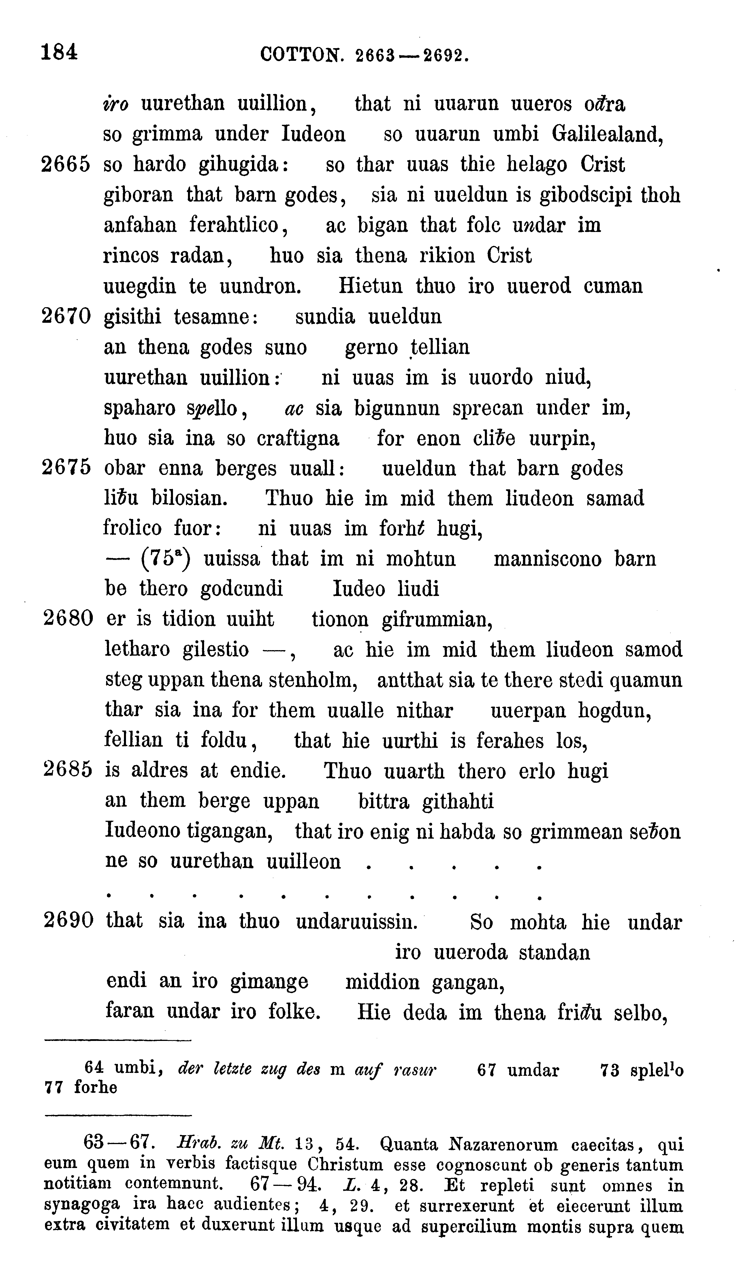 facsimile image (Sievers 1878, p. 184)