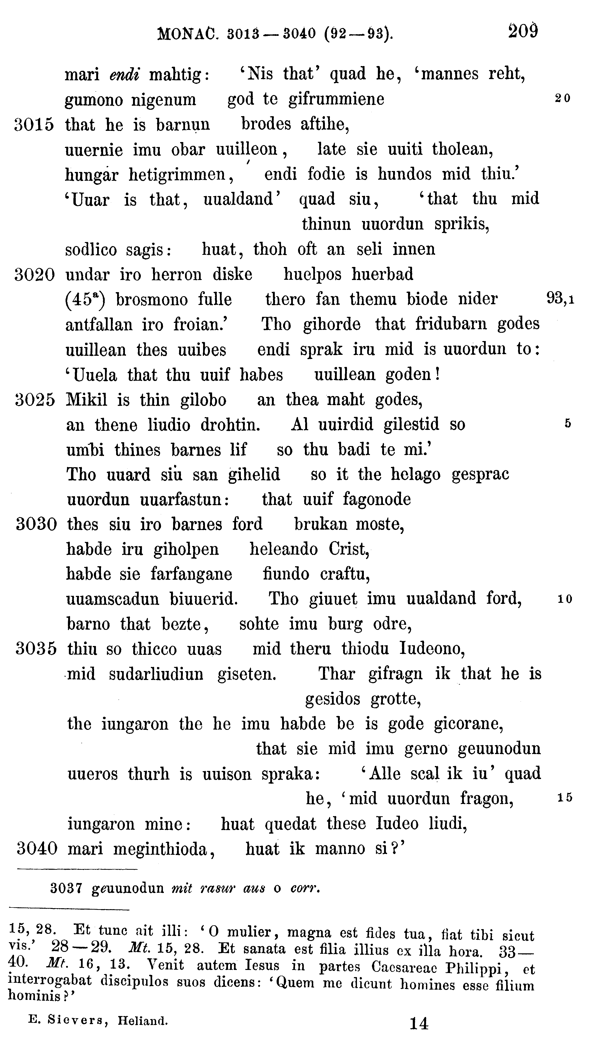 facsimile image (Sievers 1878, p. 209)