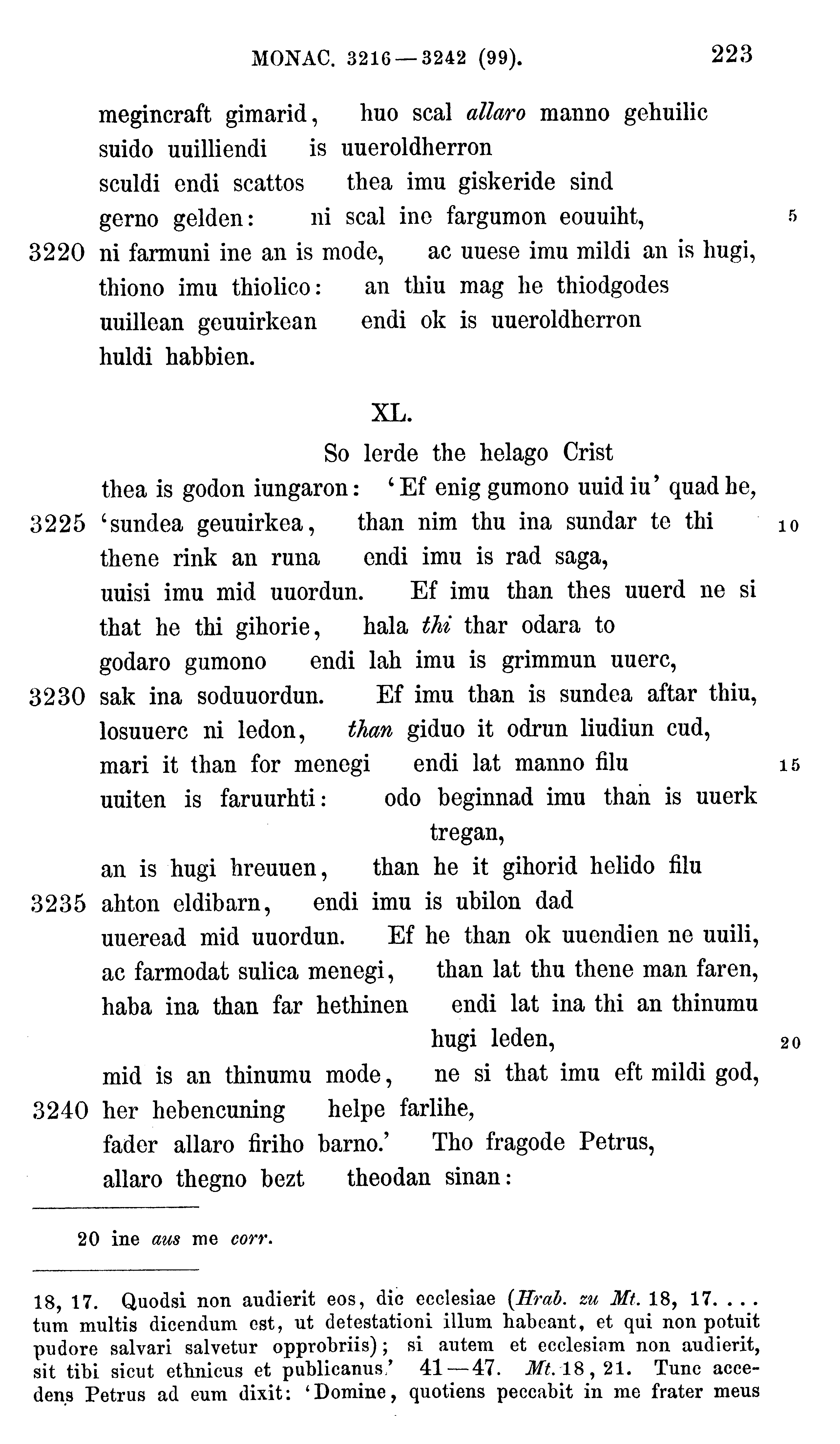 facsimile image (Sievers 1878, p. 223)