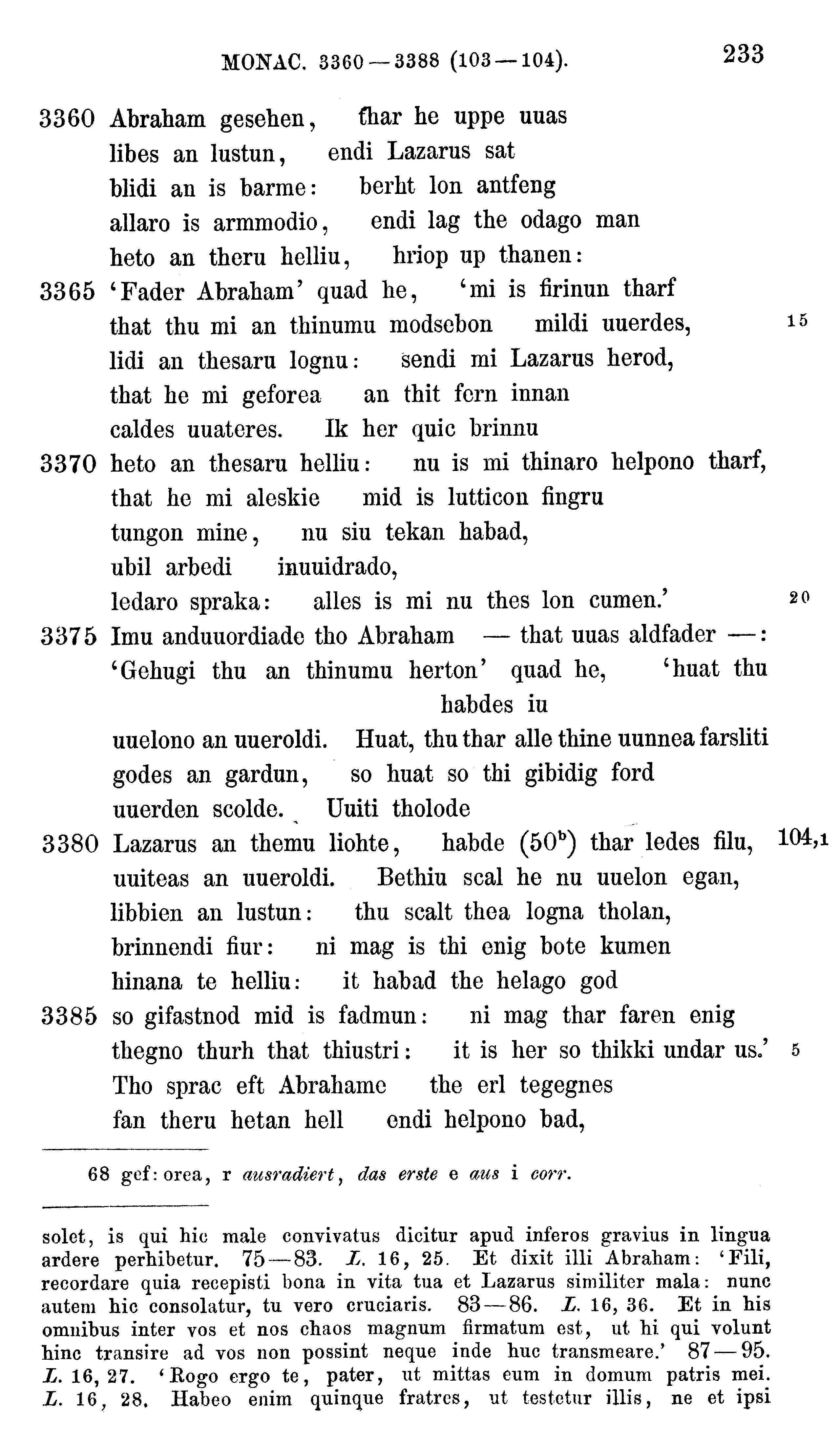 facsimile image (Sievers 1878, p. 233)