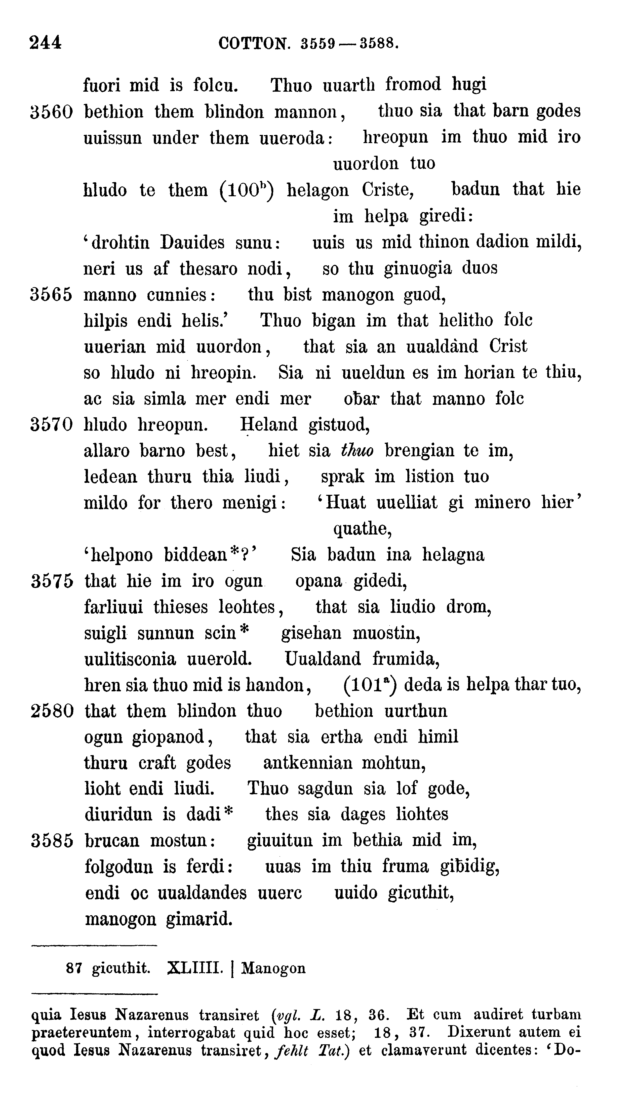 facsimile image (Sievers 1878, p. 244)