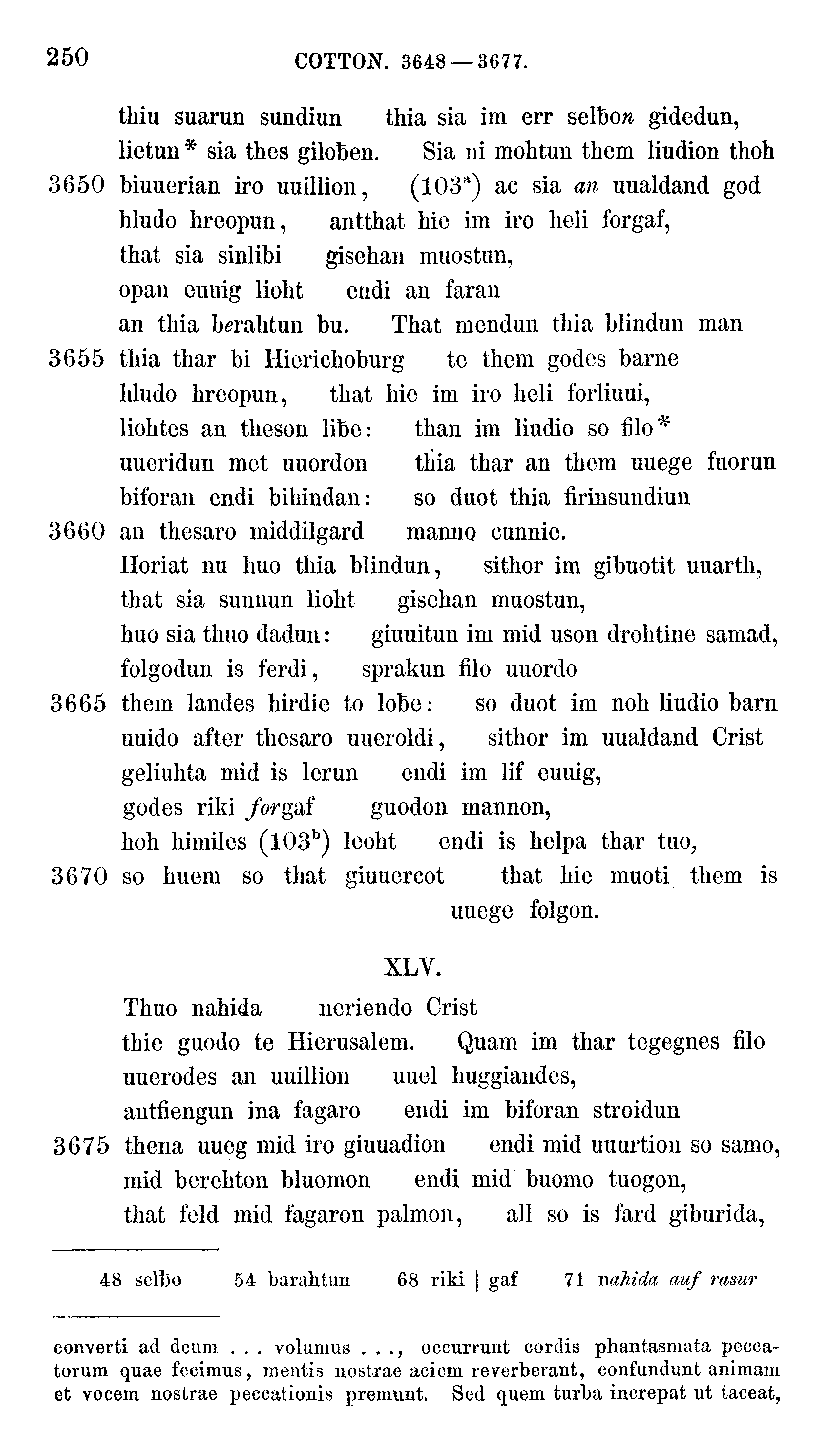 facsimile image (Sievers 1878, p. 250)