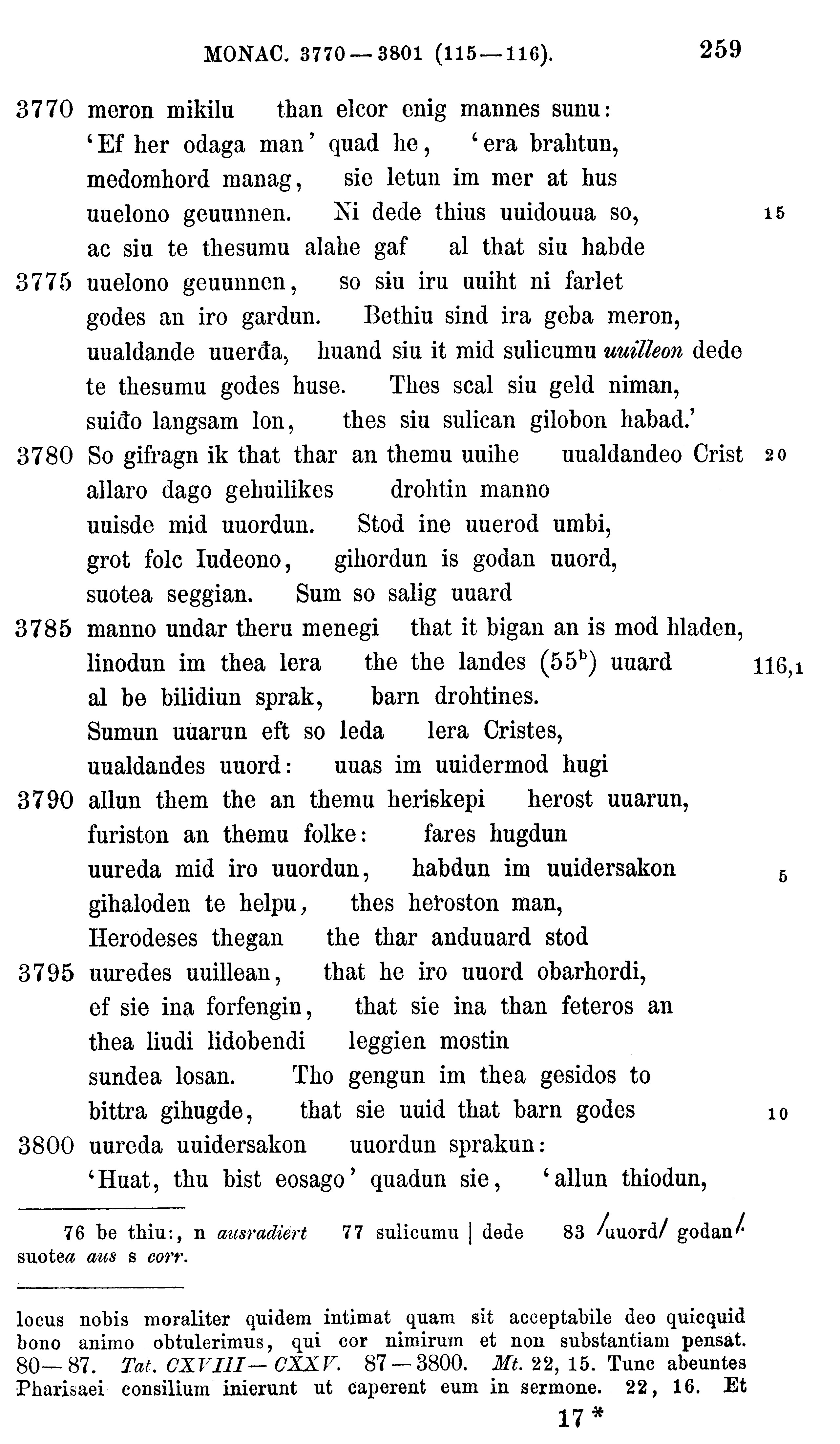 facsimile image (Sievers 1878, p. 259)