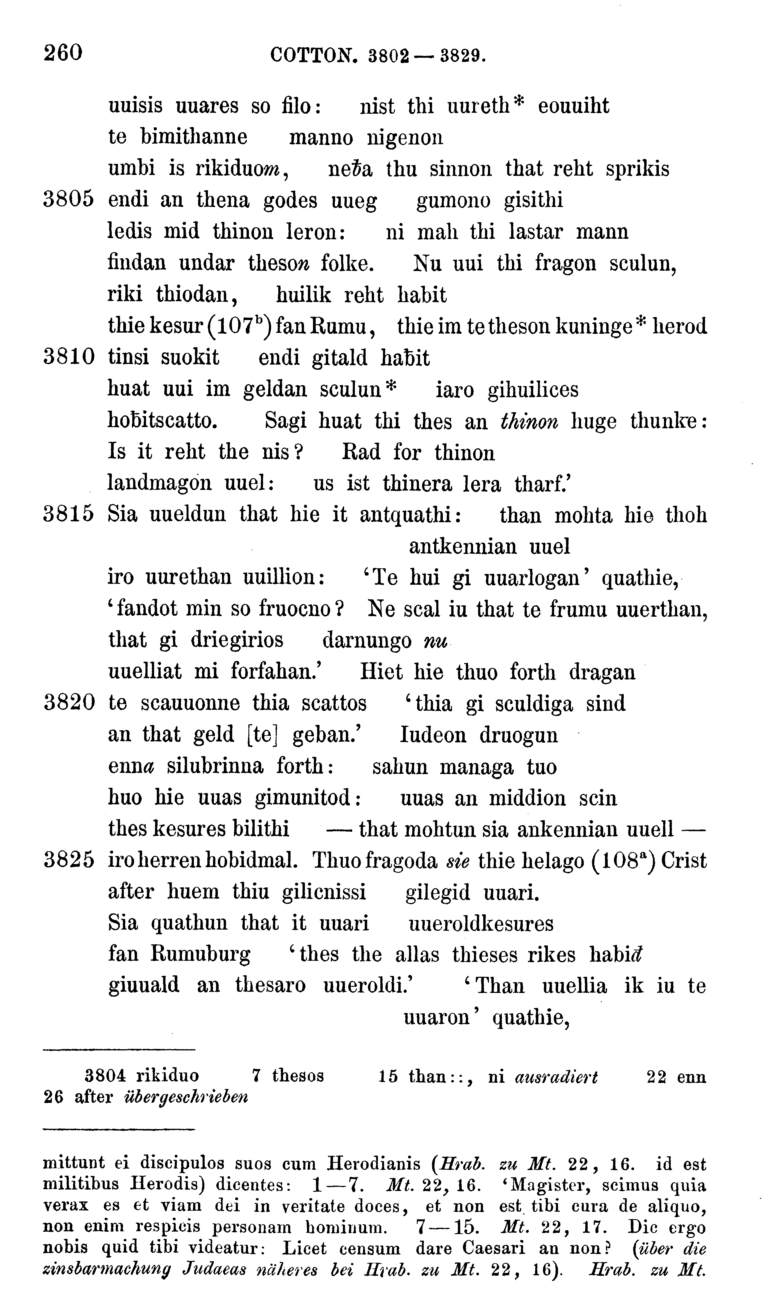 facsimile image (Sievers 1878, p. 260)