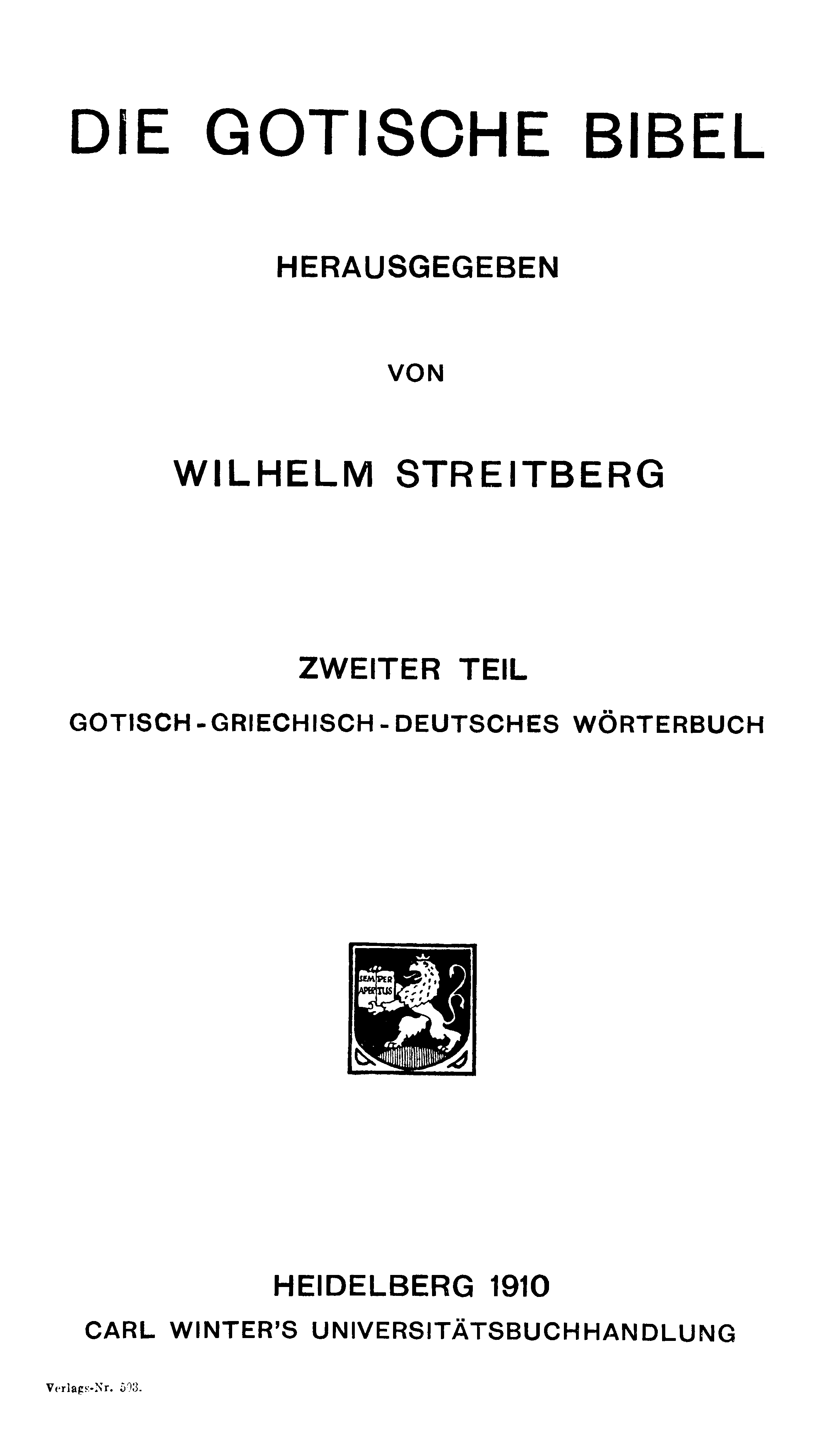 facsimile image (Streitberg 1910, p. iii)