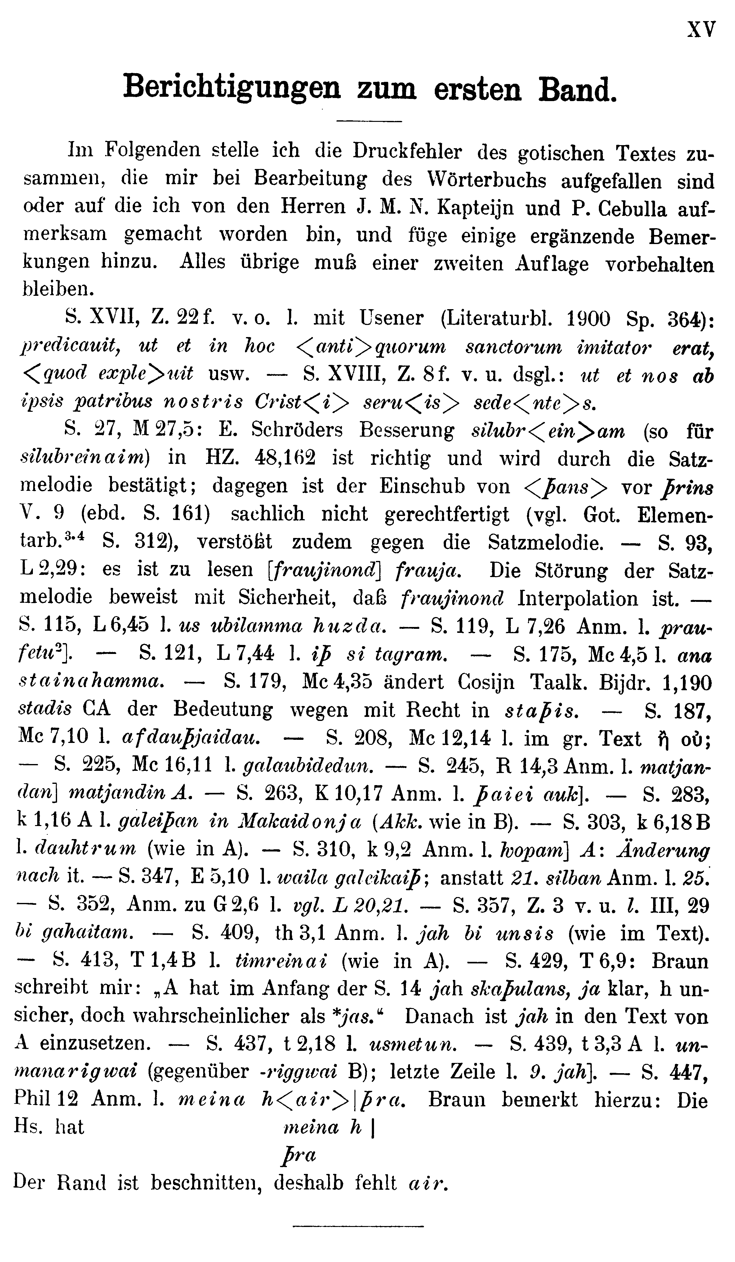 facsimile image (Streitberg 1910, p. xv)