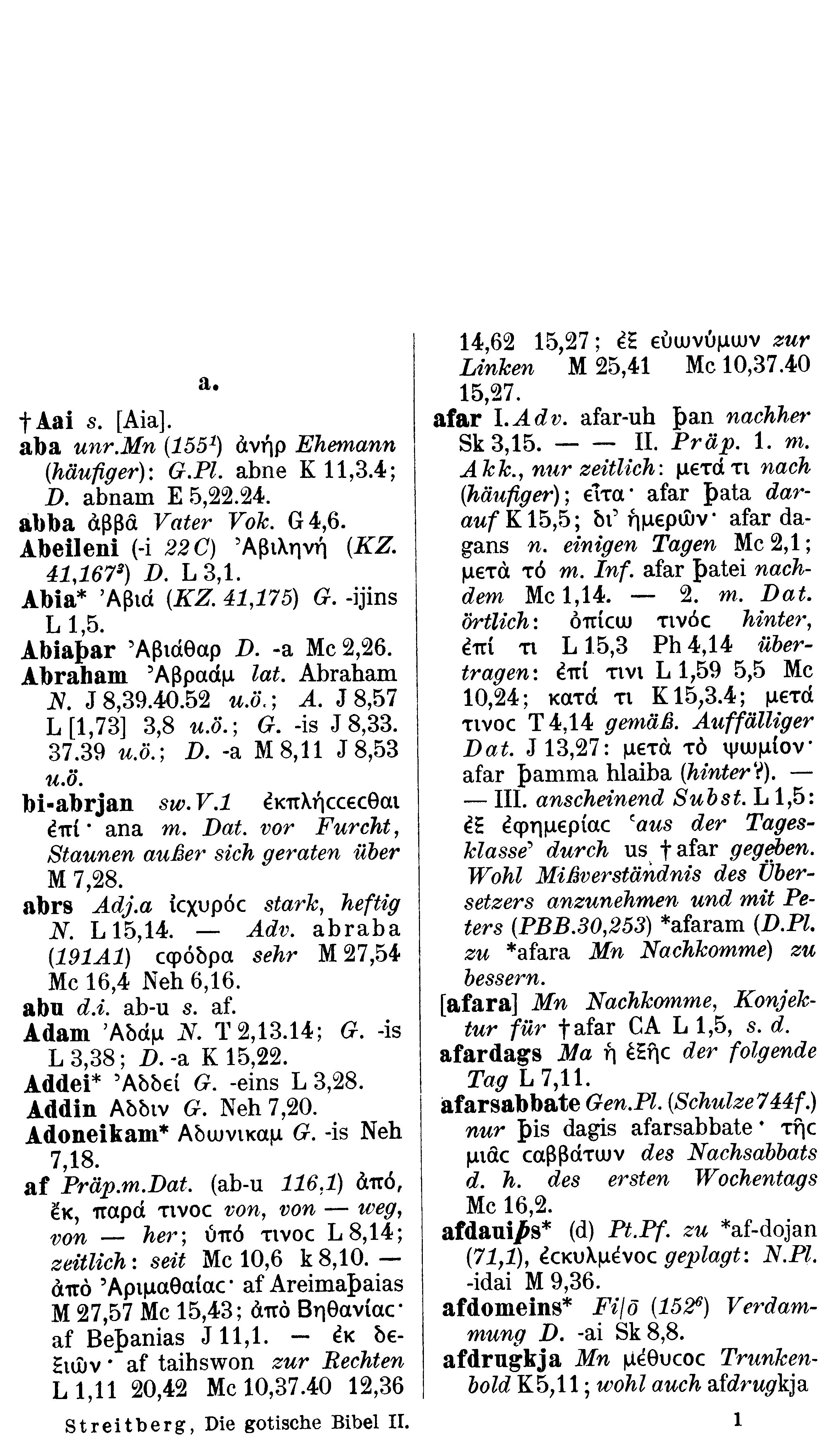 facsimile image (Streitberg 1910, p. 1)