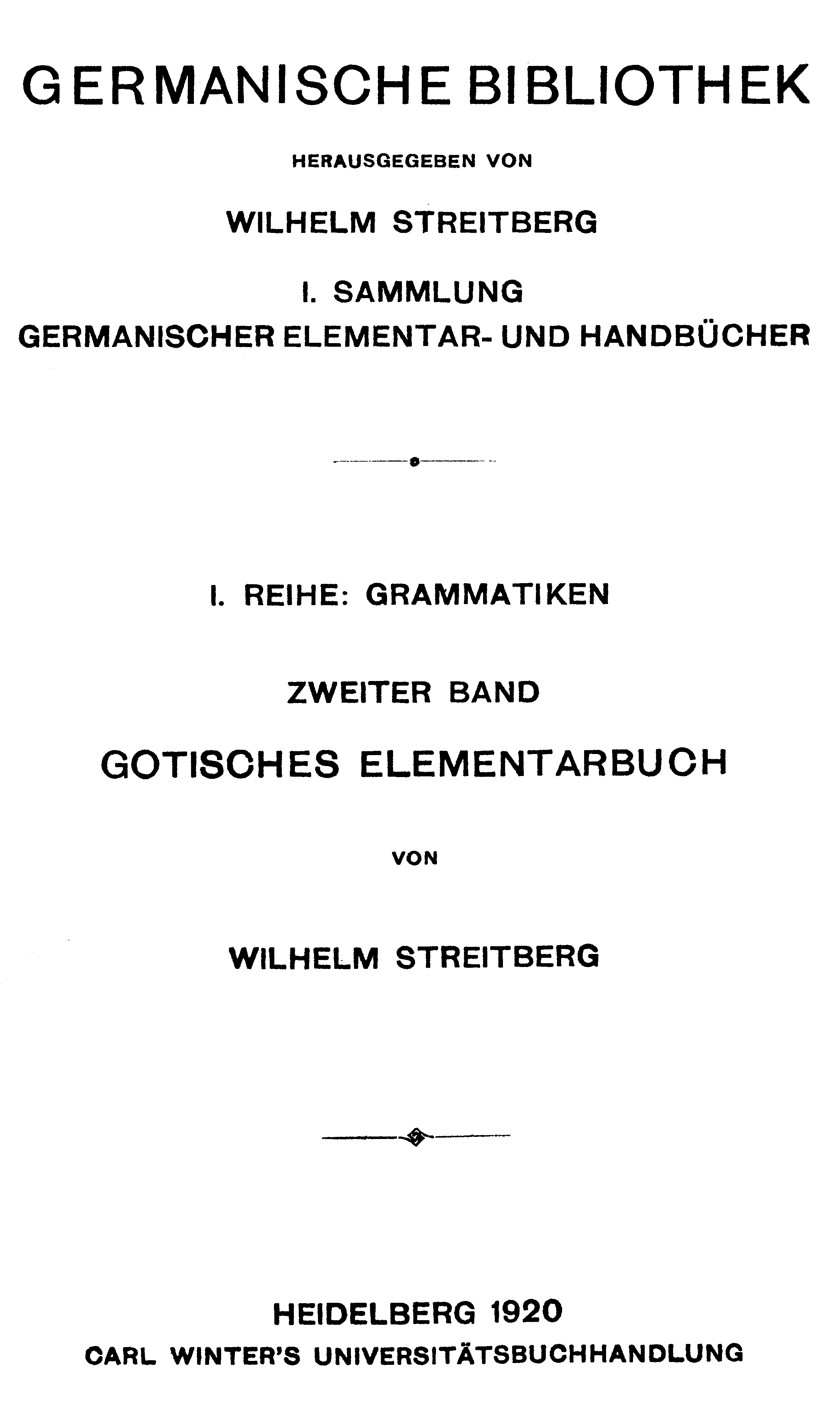 facsimile image (Streitberg 1920, p. ii)