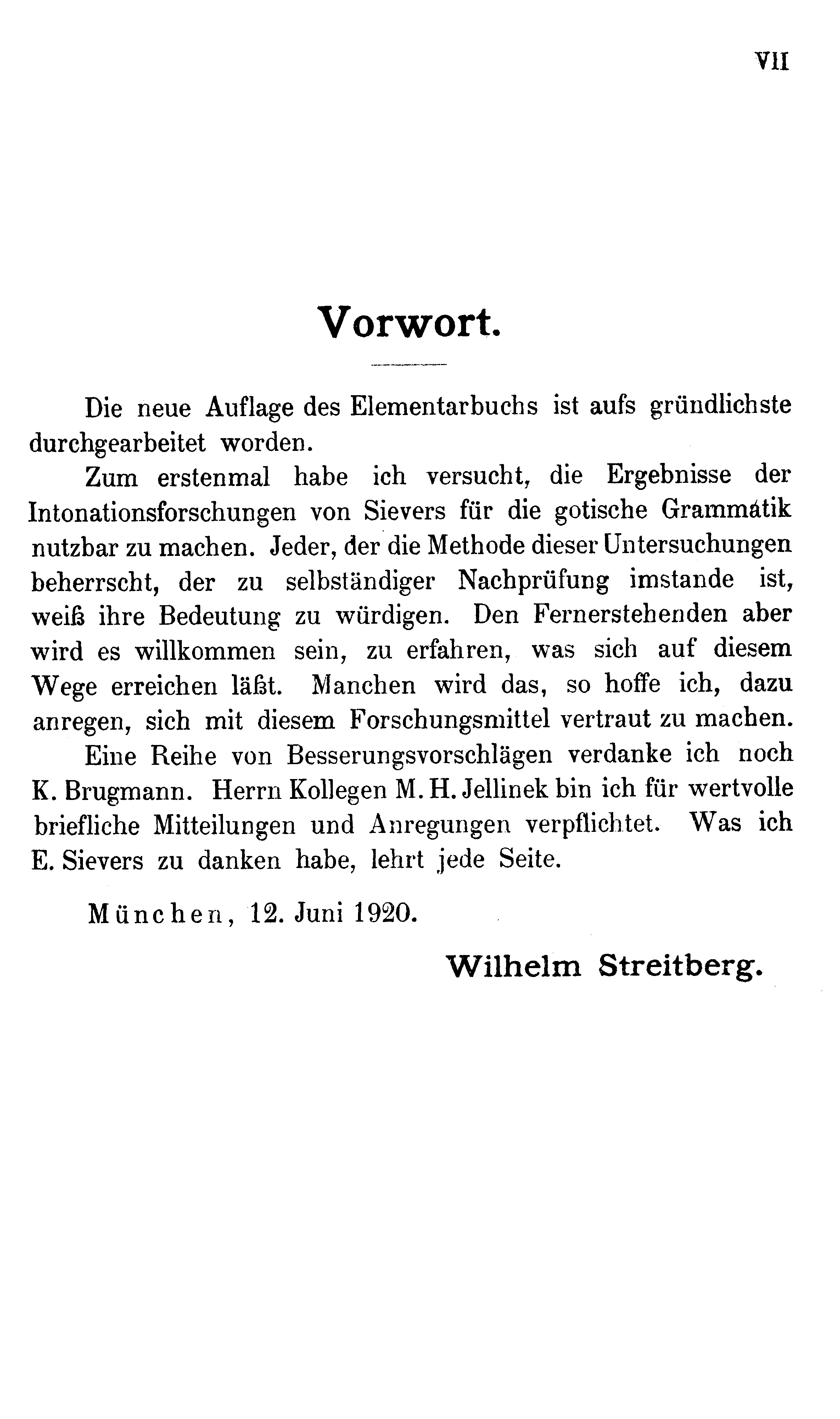 facsimile image (Streitberg 1920, p. vii)