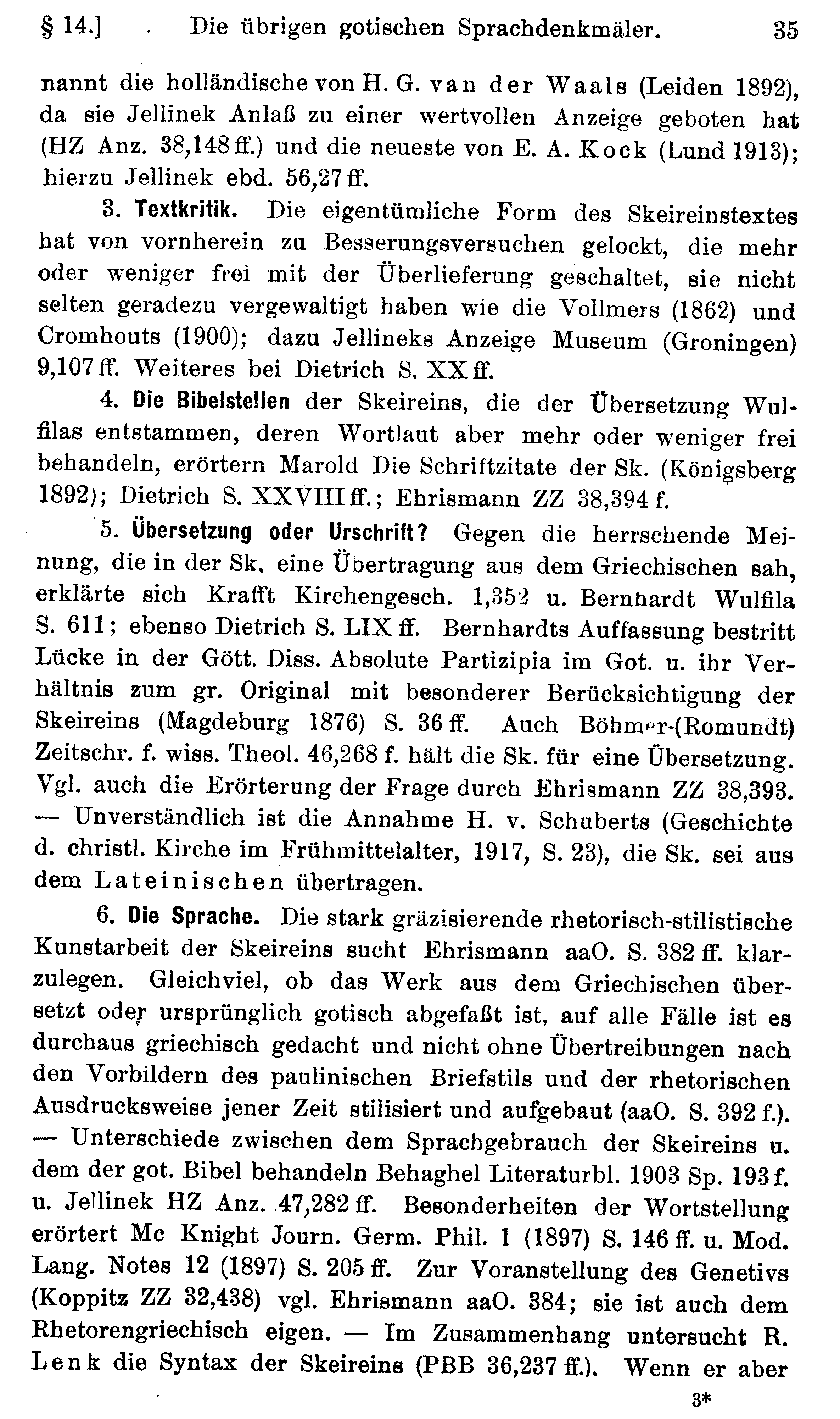 facsimile image (Streitberg 1920, p. 35)