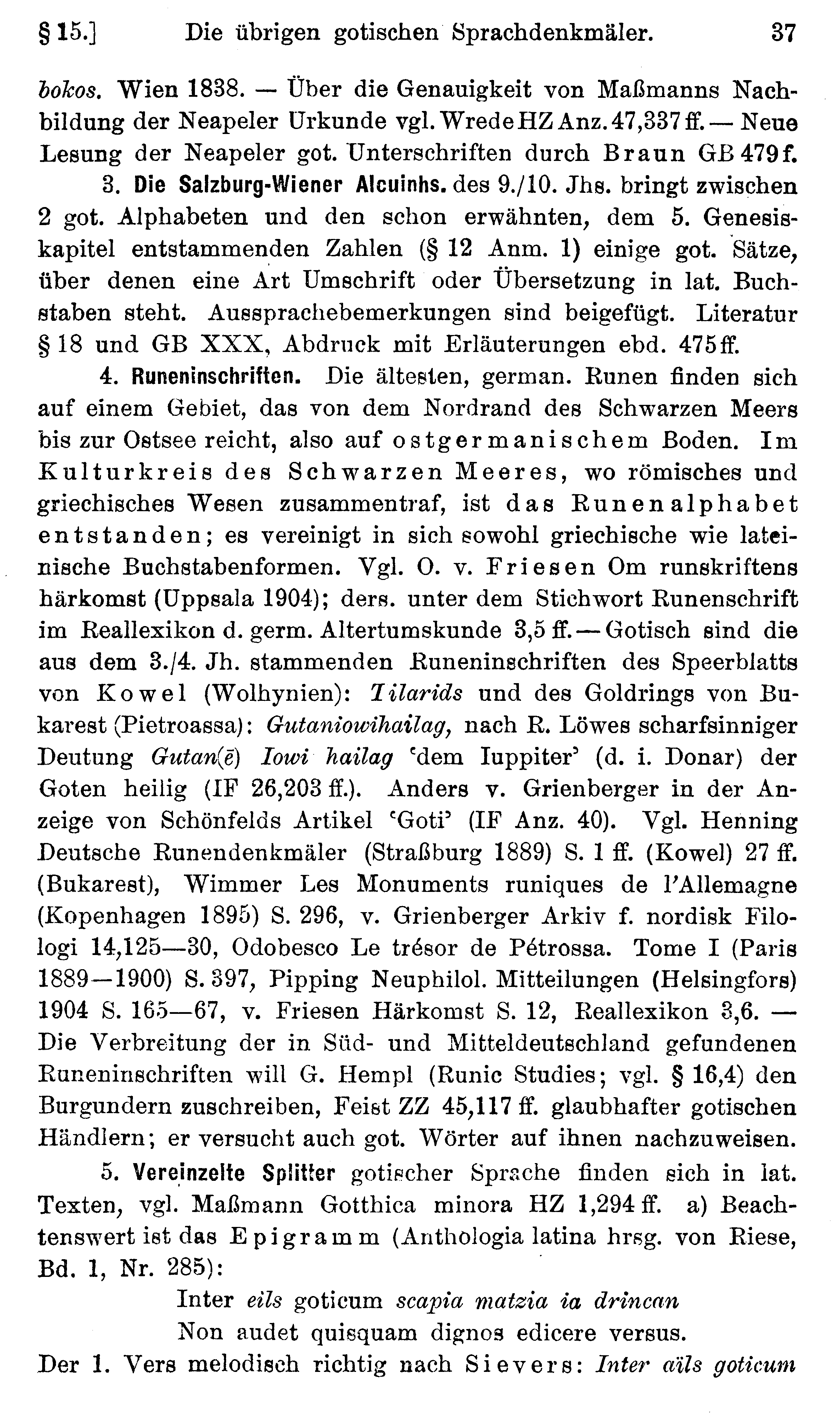 facsimile image (Streitberg 1920, p. 37)