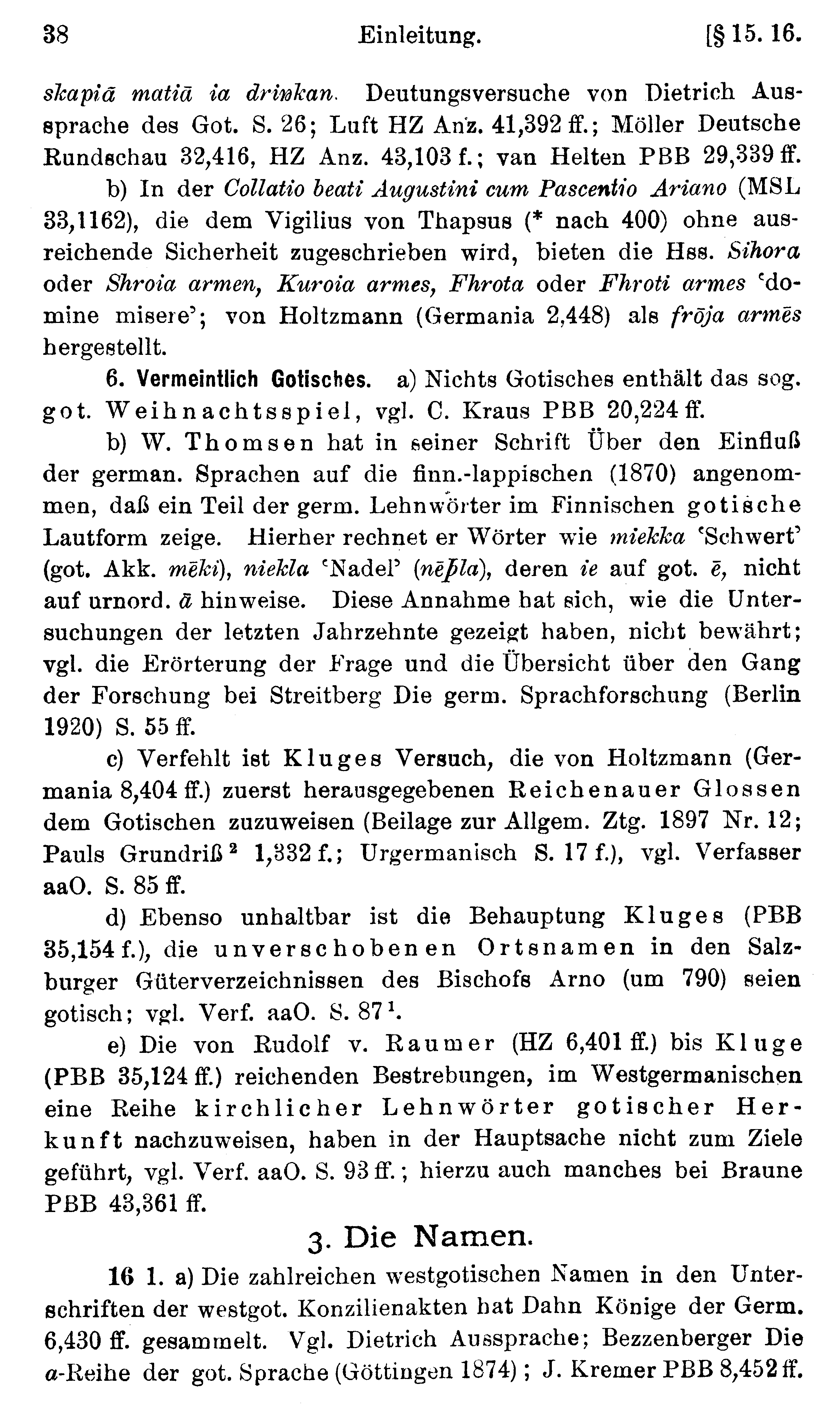 facsimile image (Streitberg 1920, p. 38)