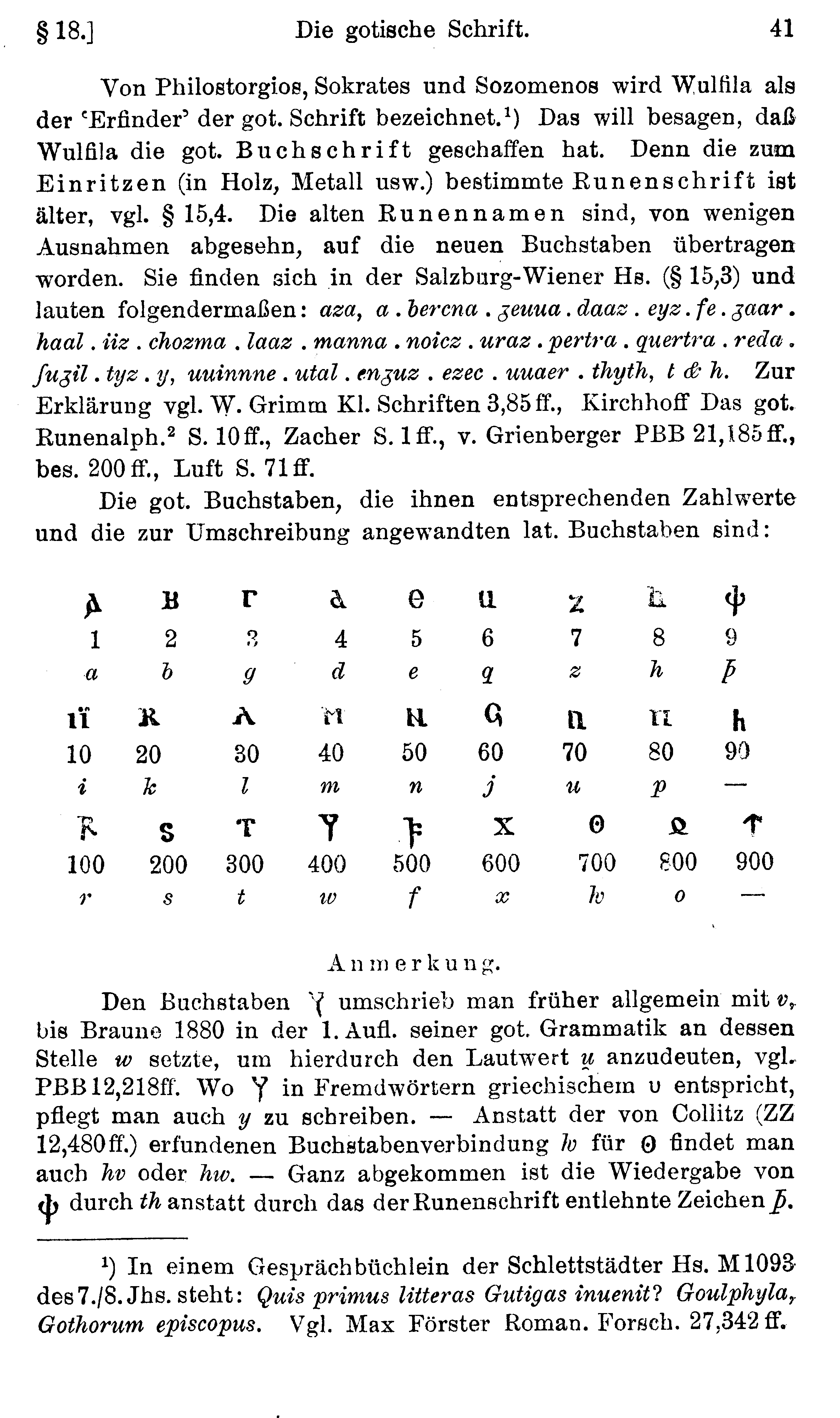 facsimile image (Streitberg 1920, p. 41)