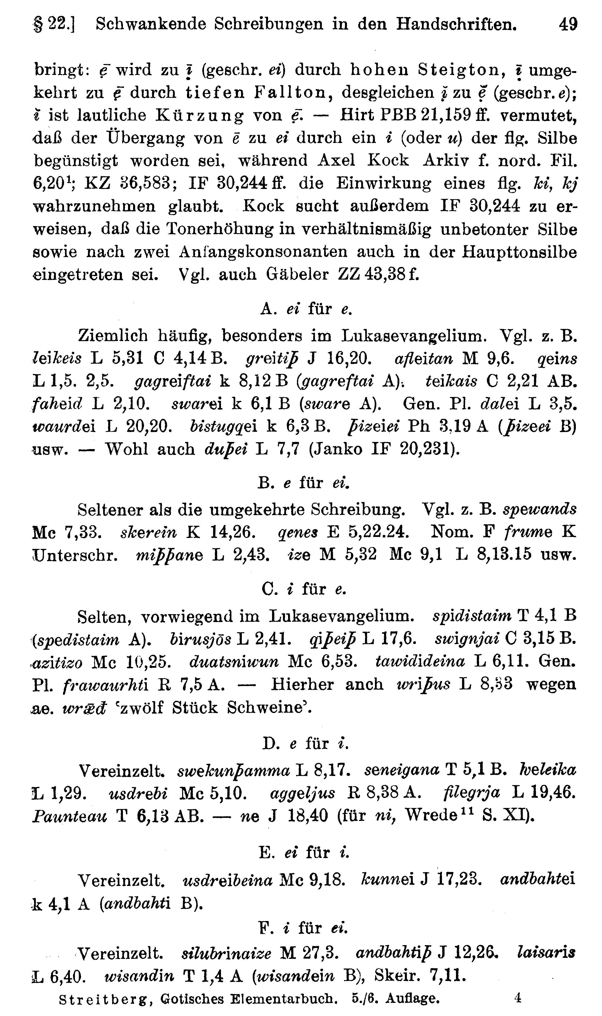 facsimile image (Streitberg 1920, p. 49)