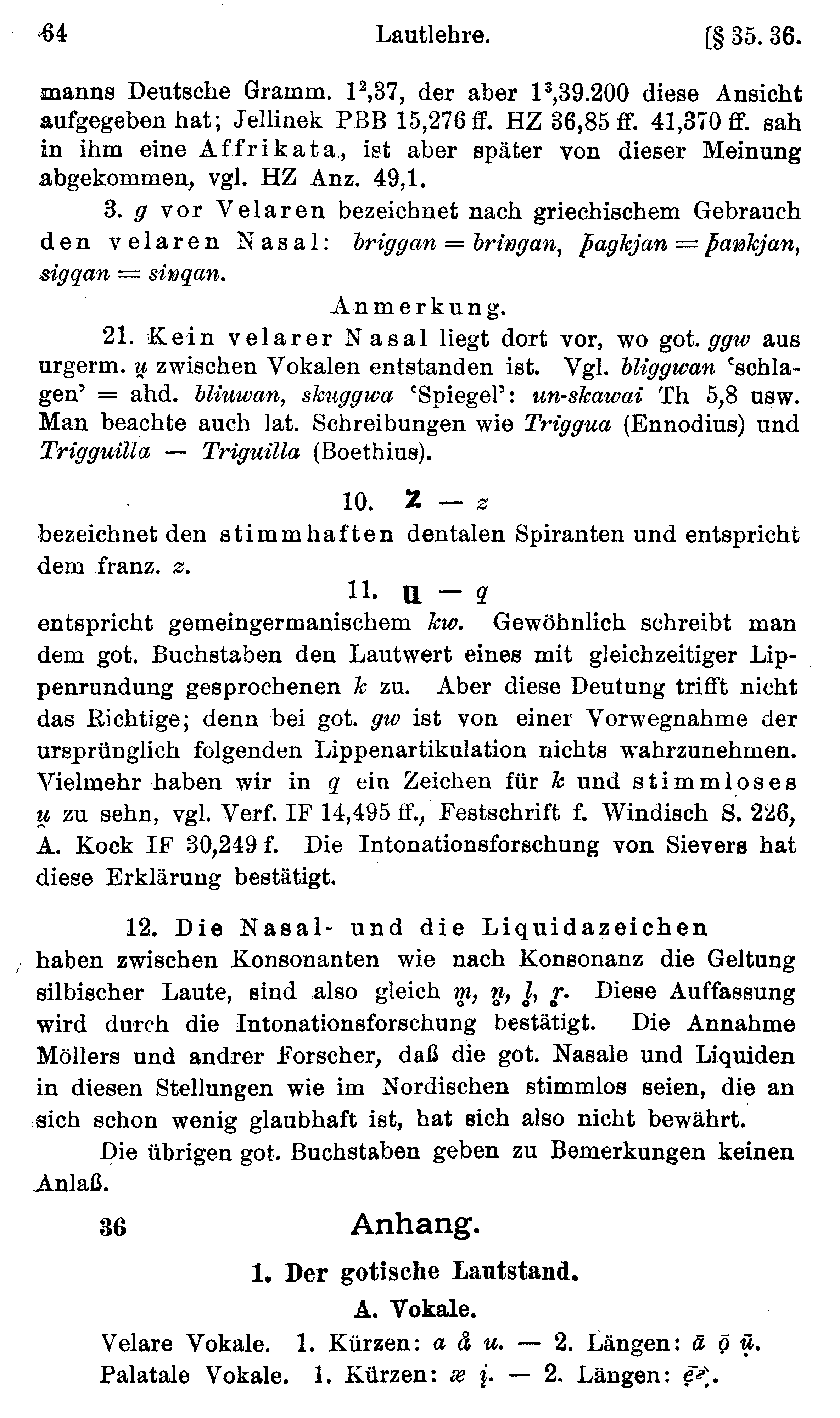 facsimile image (Streitberg 1920, p. 64)