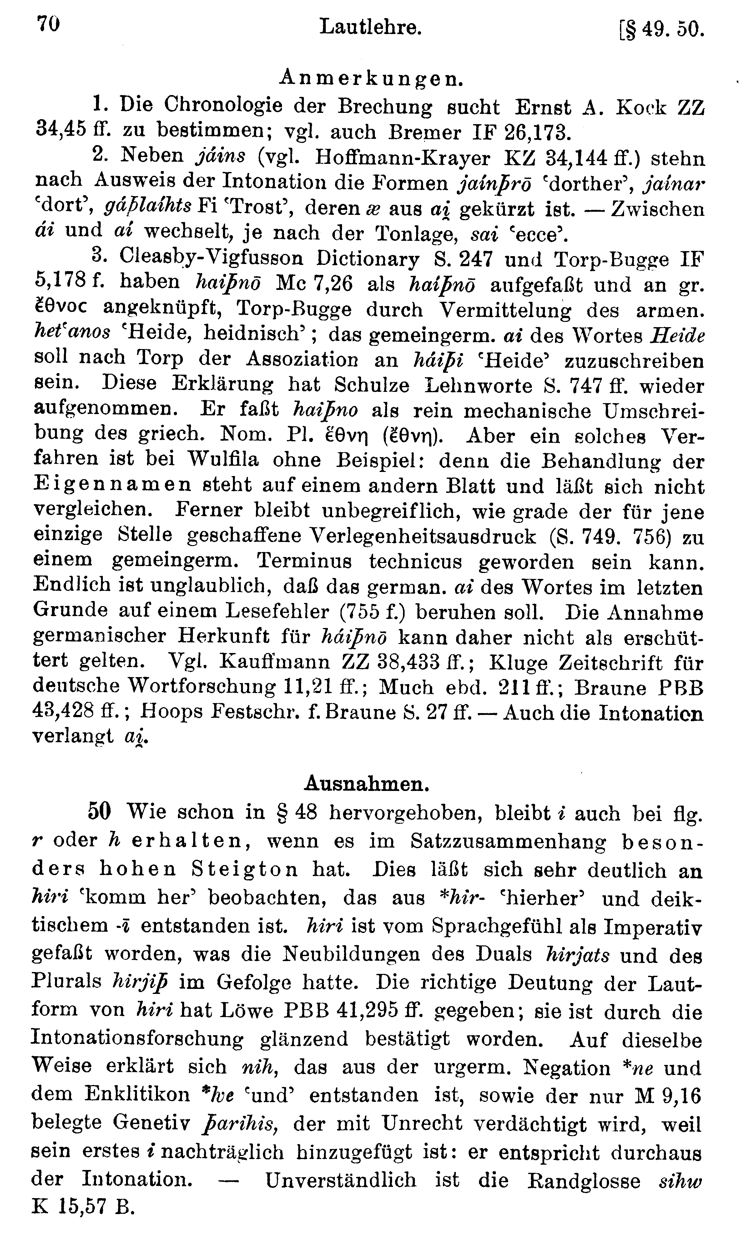 facsimile image (Streitberg 1920, p. 70)