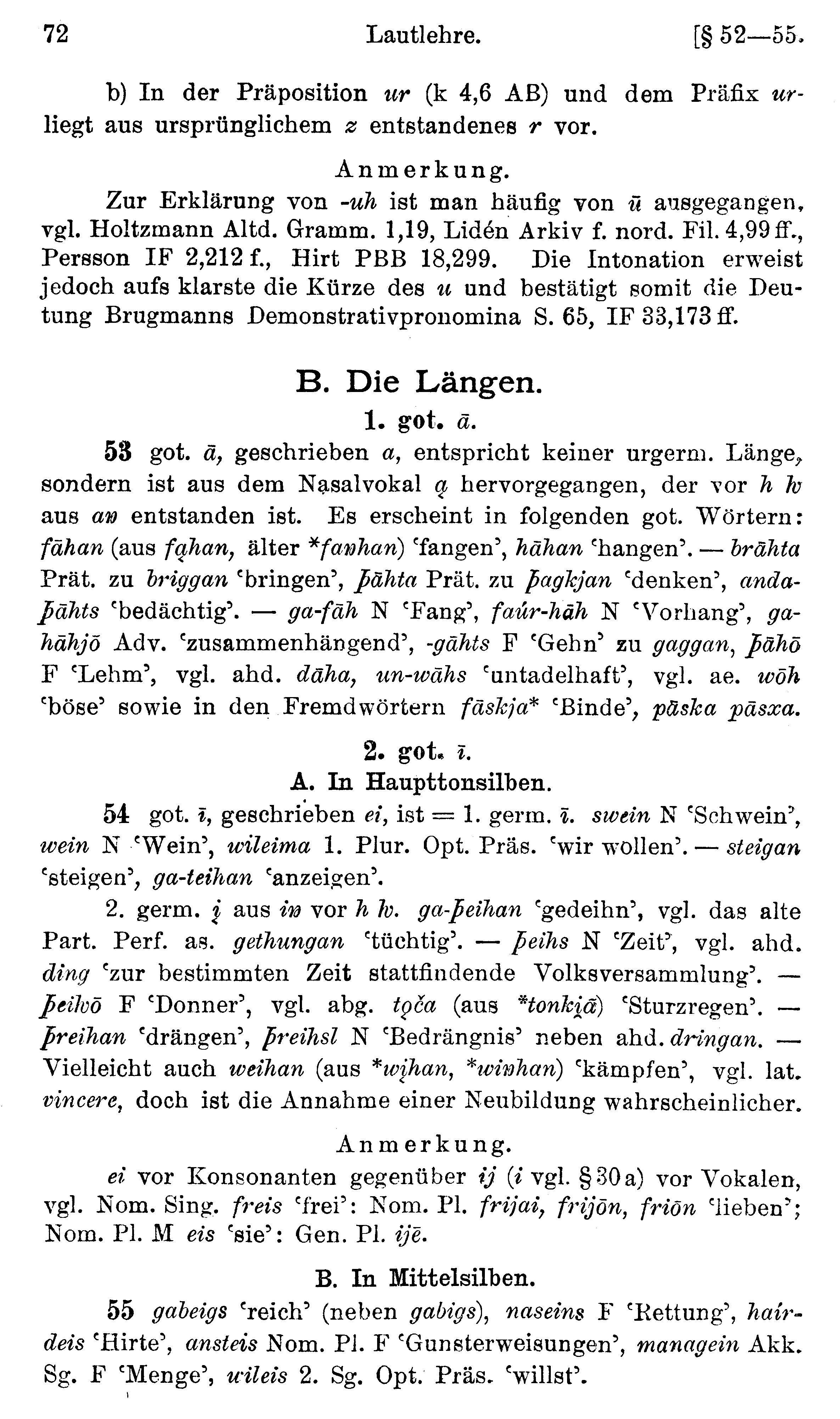 facsimile image (Streitberg 1920, p. 72)