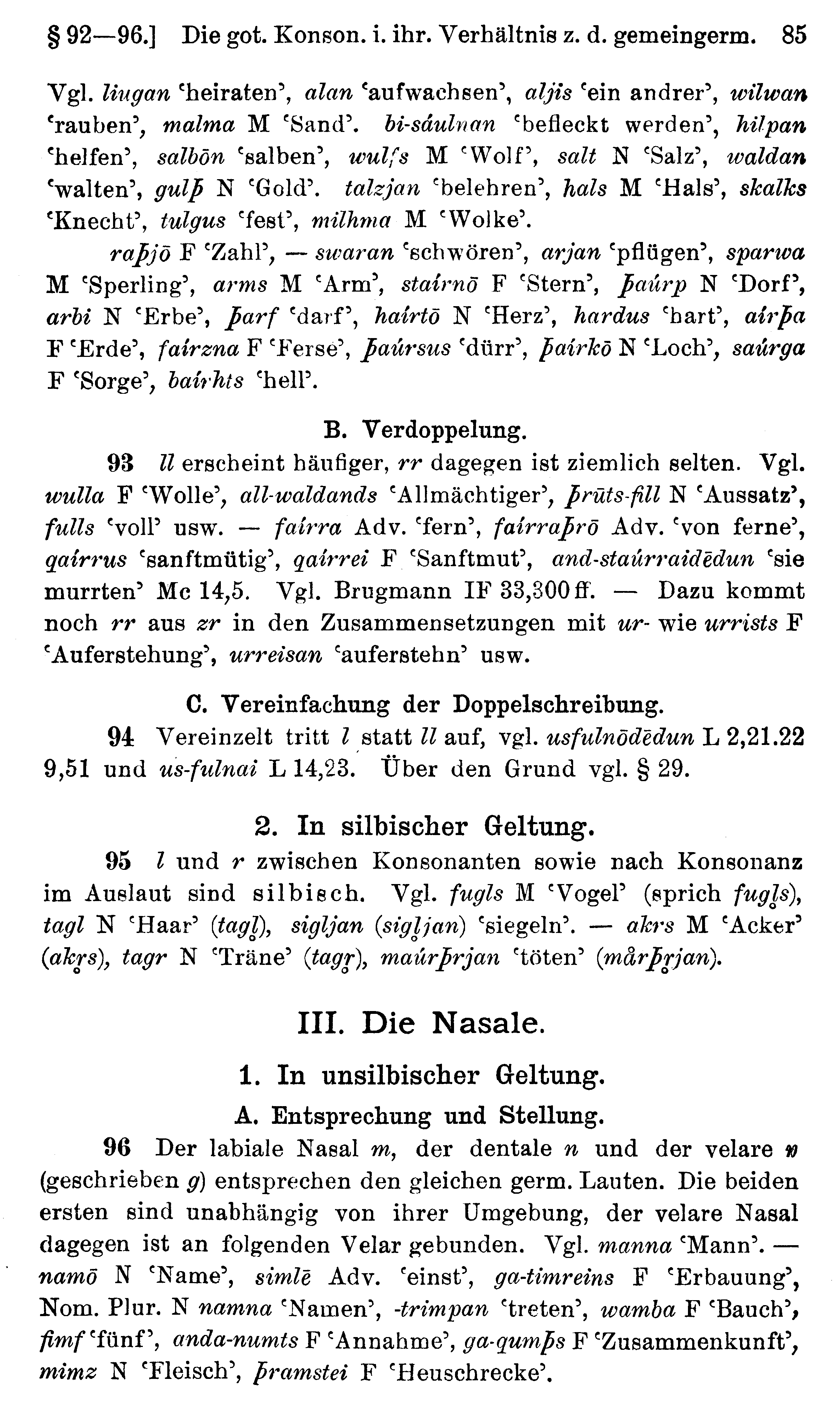facsimile image (Streitberg 1920, p. 85)