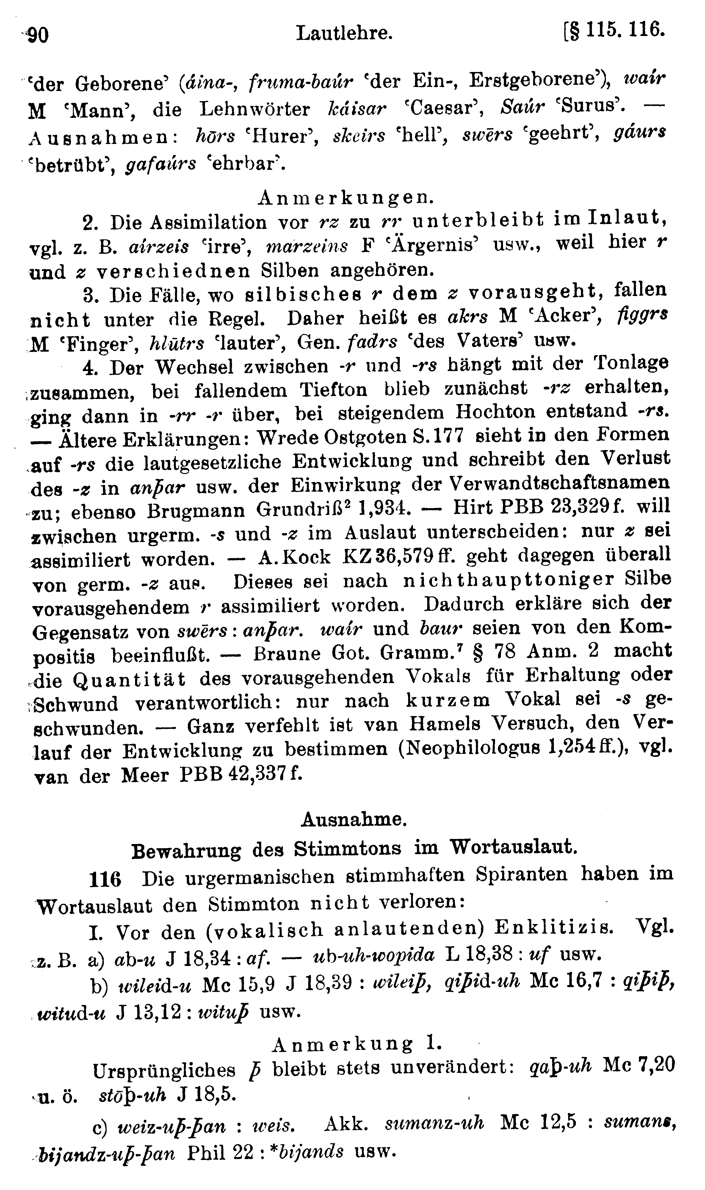 facsimile image (Streitberg 1920, p. 90)